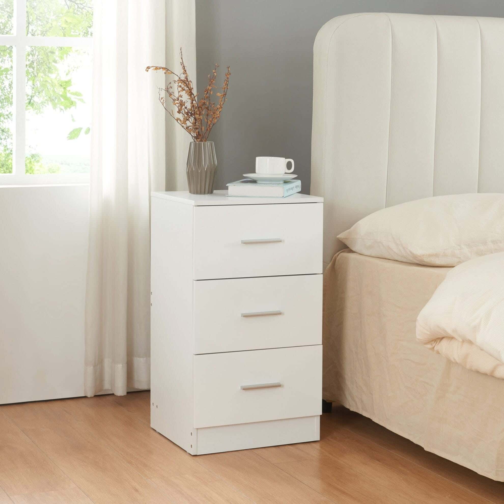 MDF Wood Modern Commode, 65x36x36 cm - White