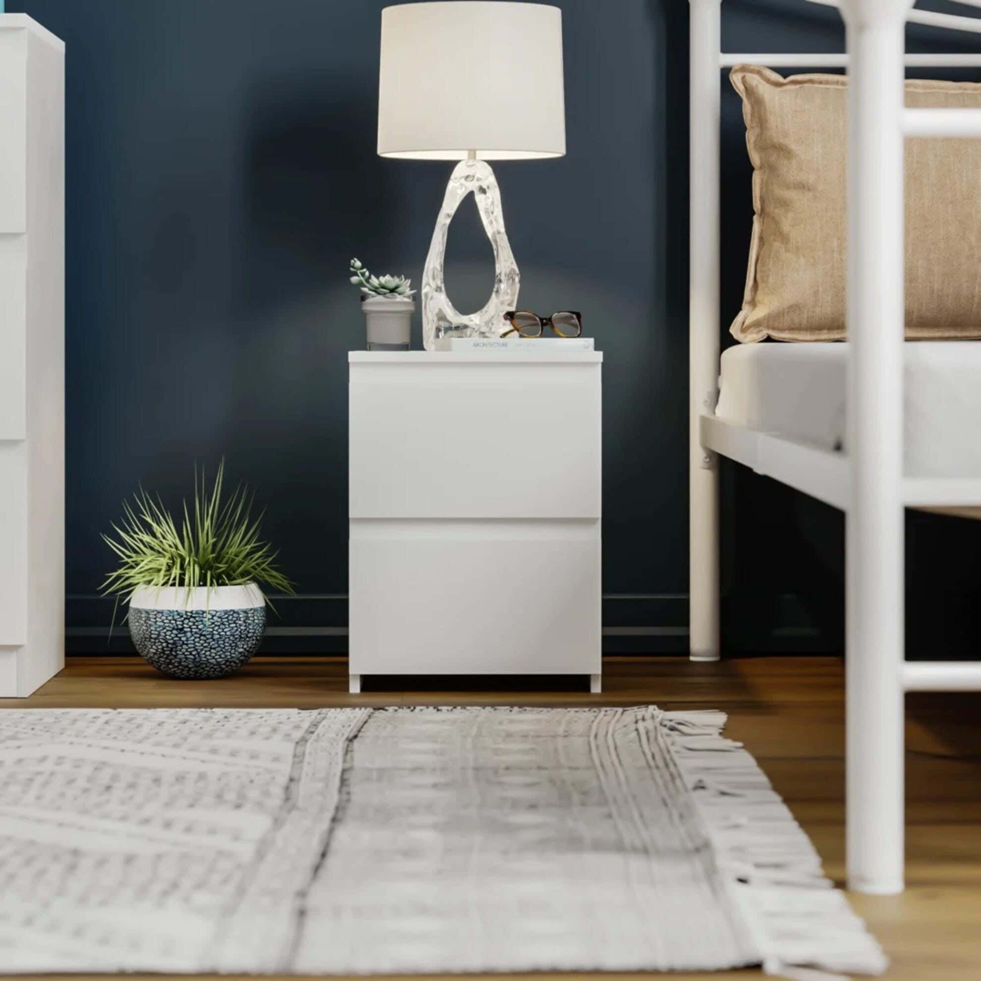 MDF Wood Modern Commode, 50x36x32 cm - White