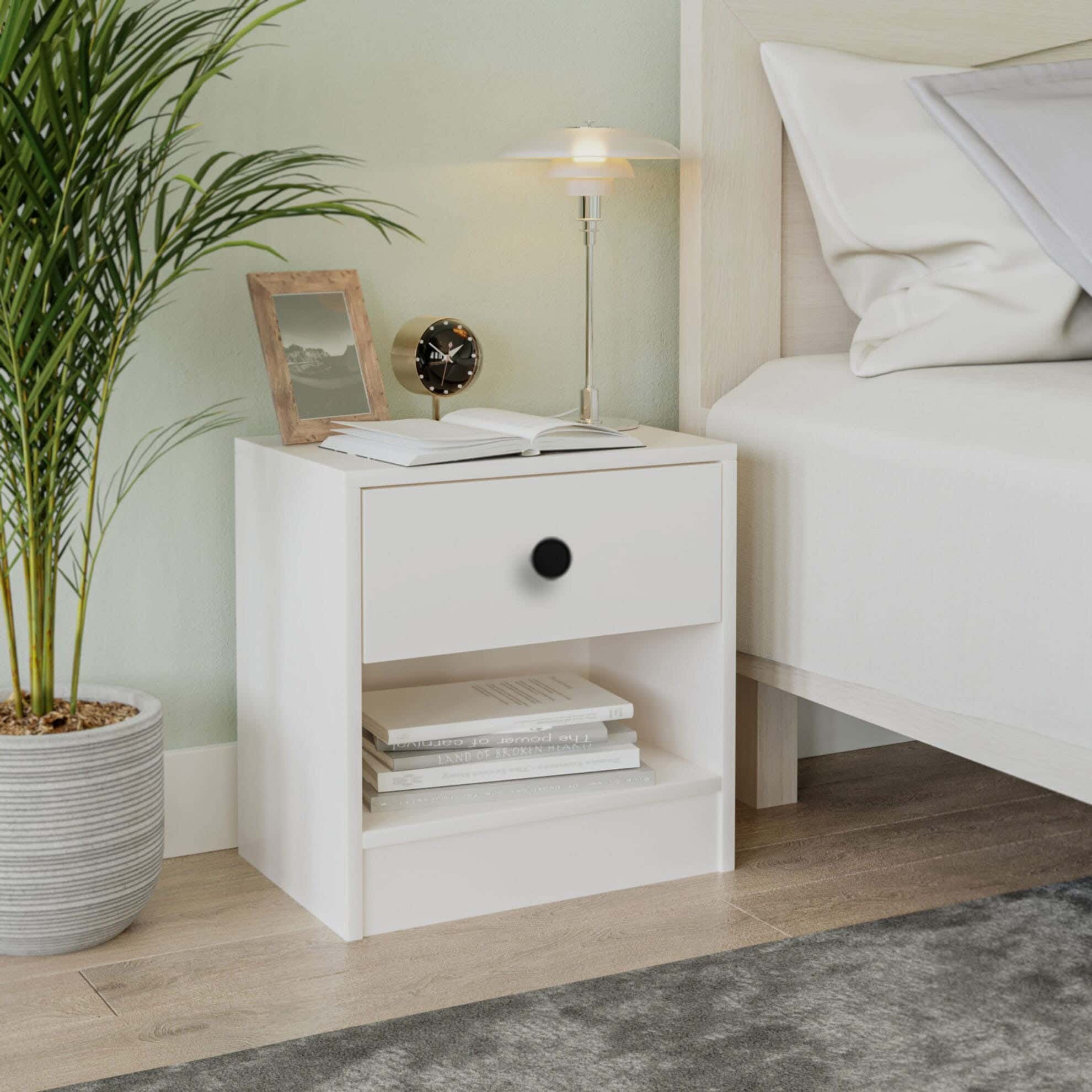 MDF Wood Modern Commode, 45x40x30 cm - White