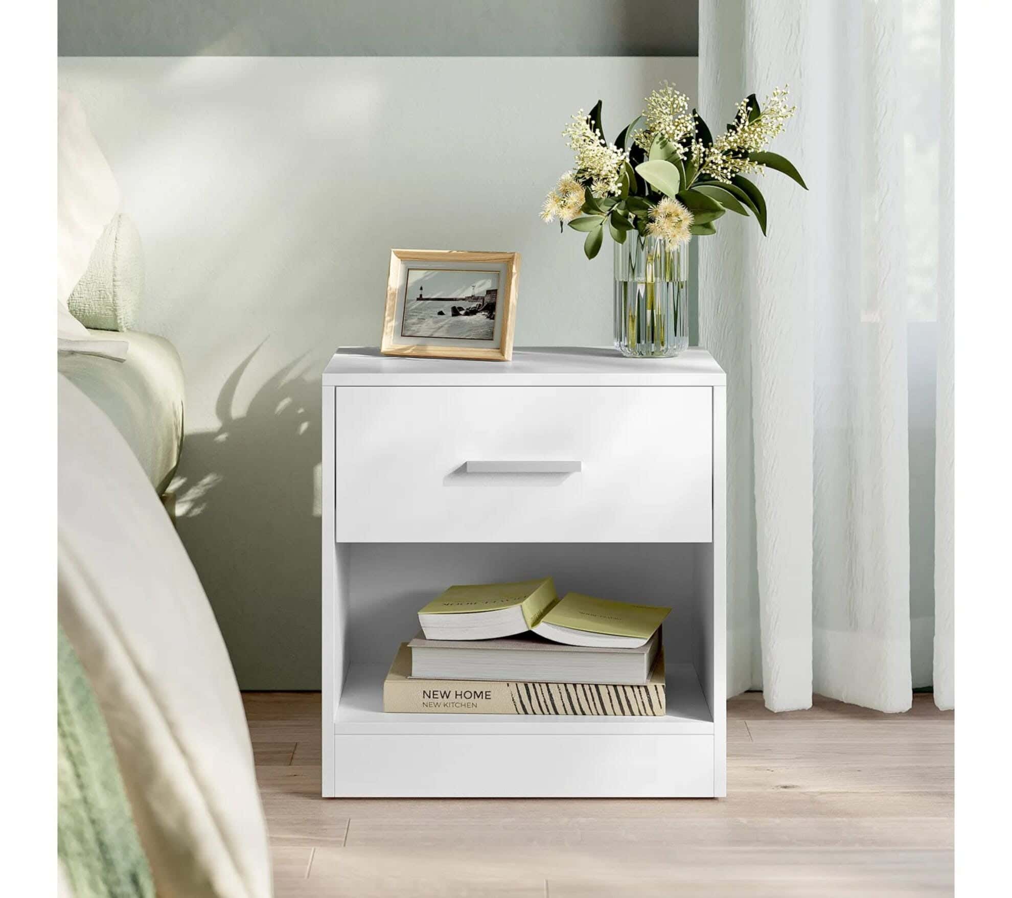MDF Wood Modern Commode, 45x40x30 cm - White