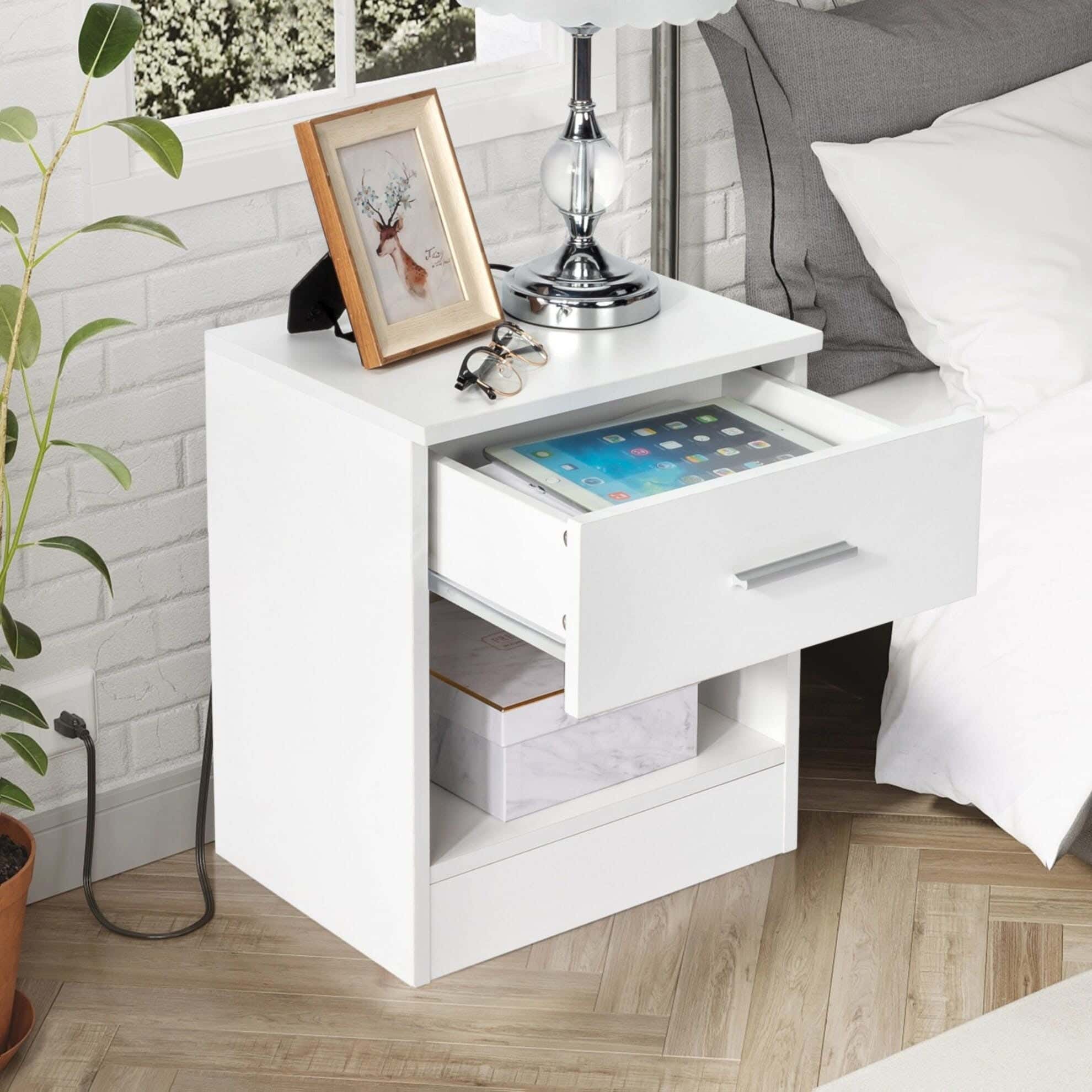MDF Wood Modern Commode, 45x36x32 cm - White