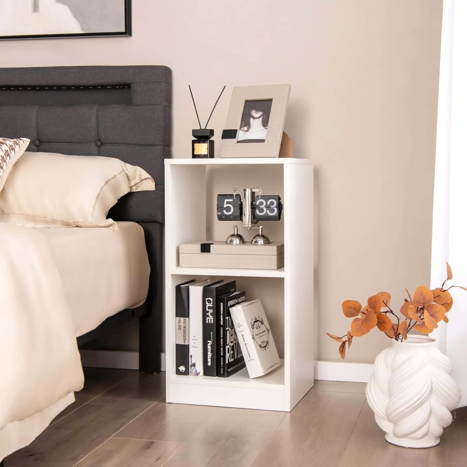 MDF Wood Modern Commode, 70x35x26 cm - White