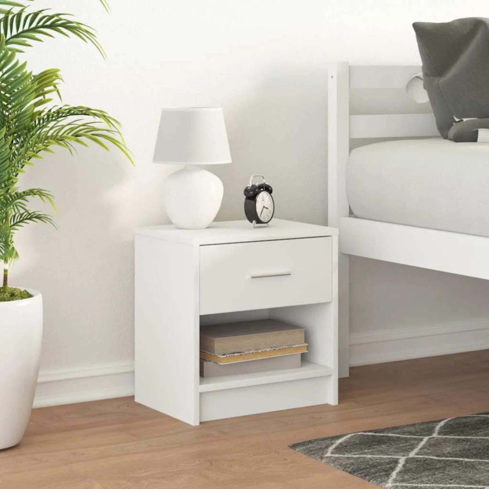MDF Wood Modern Commode, 45x40x30 cm - White