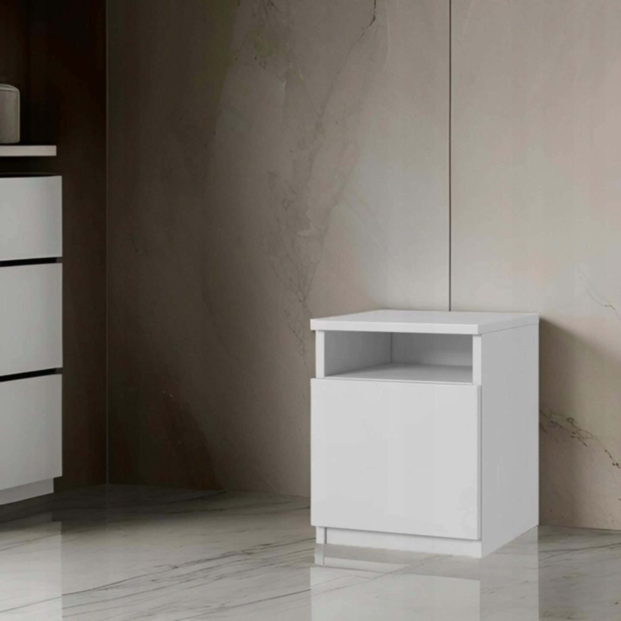 MDF Wood Modern Commode, 50x41x32 cm - White