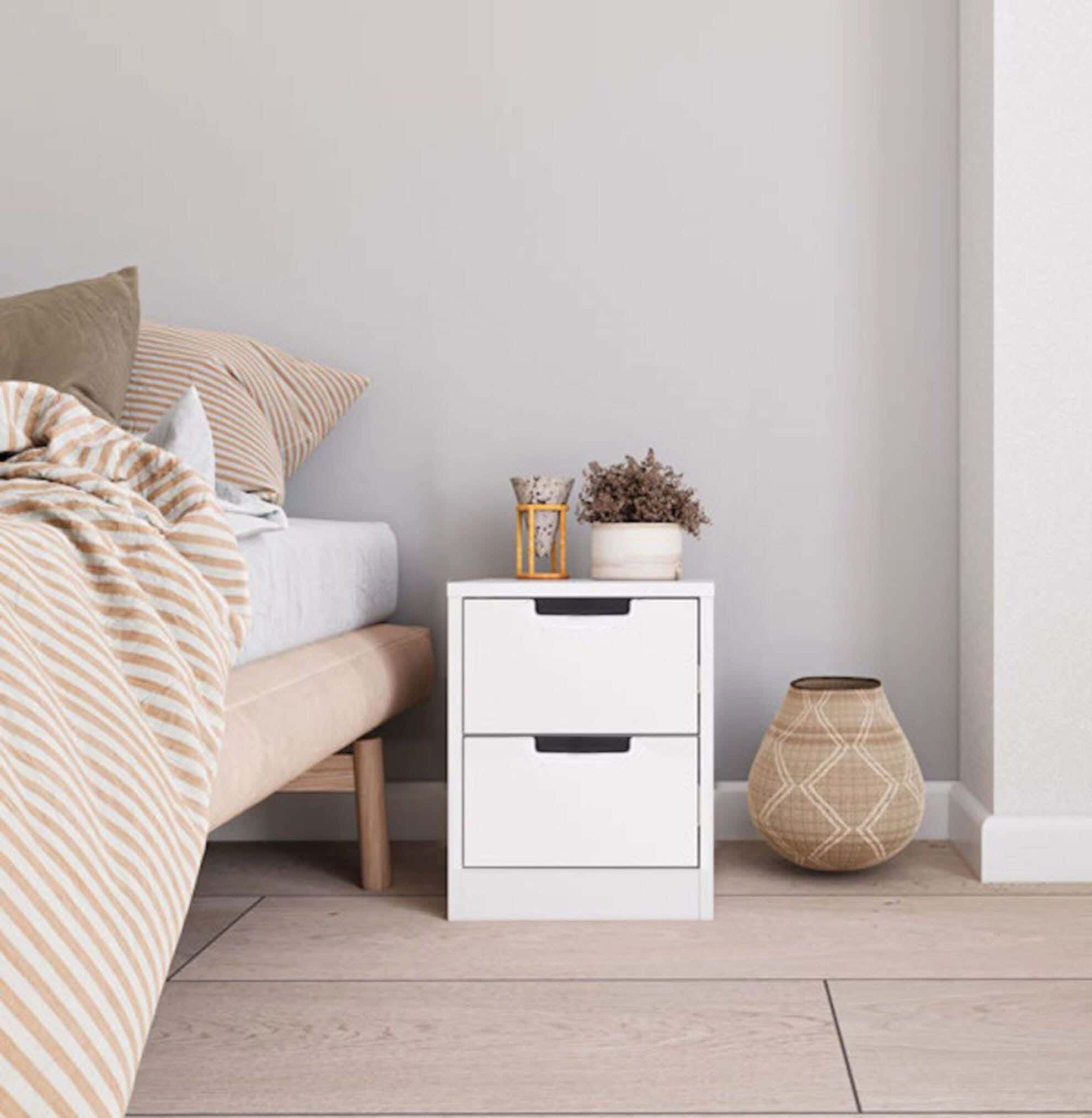 MDF Wood Modern Commode, 50x40x30 cm - White