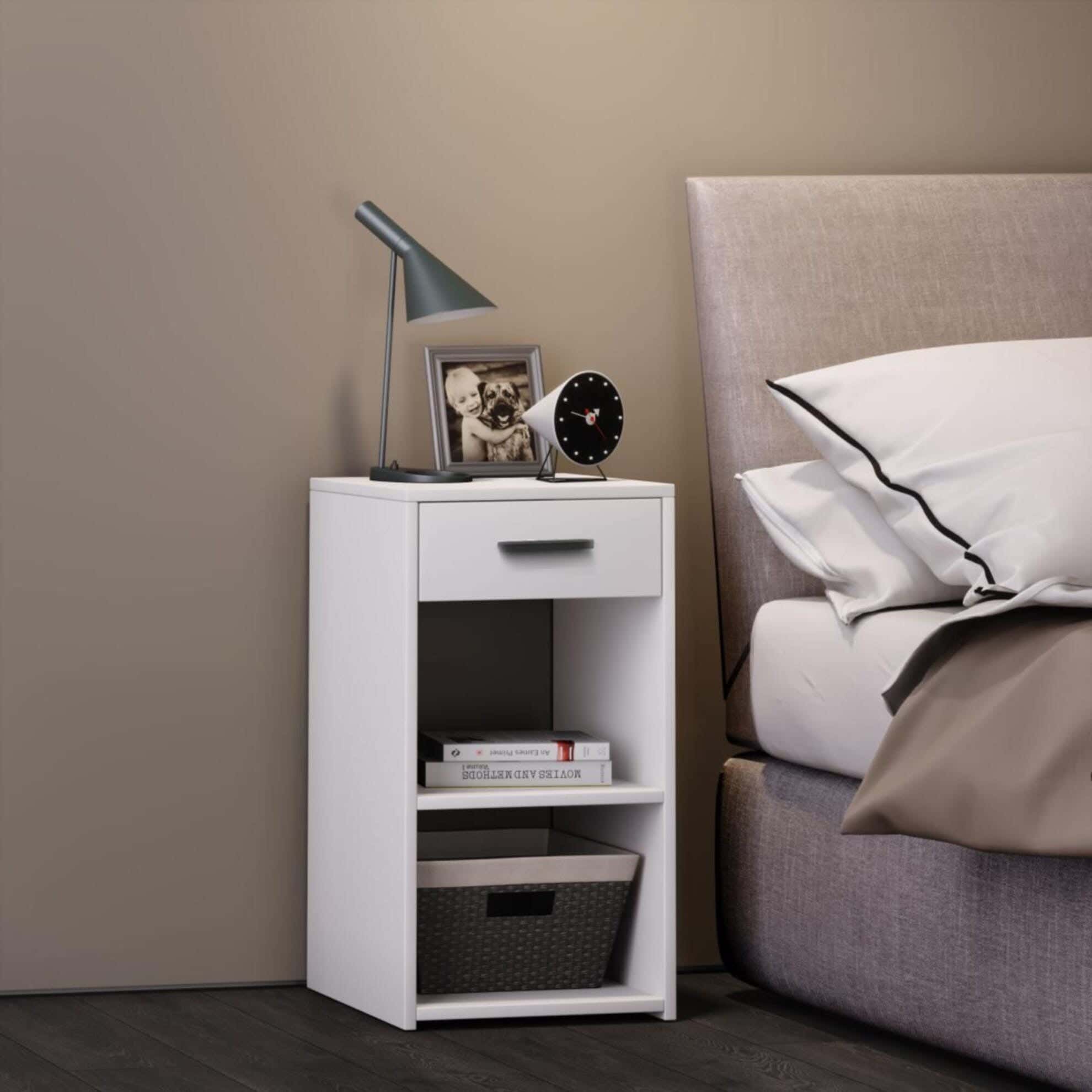 MDF Wood Modern Commode, 65x36x30 cm - White