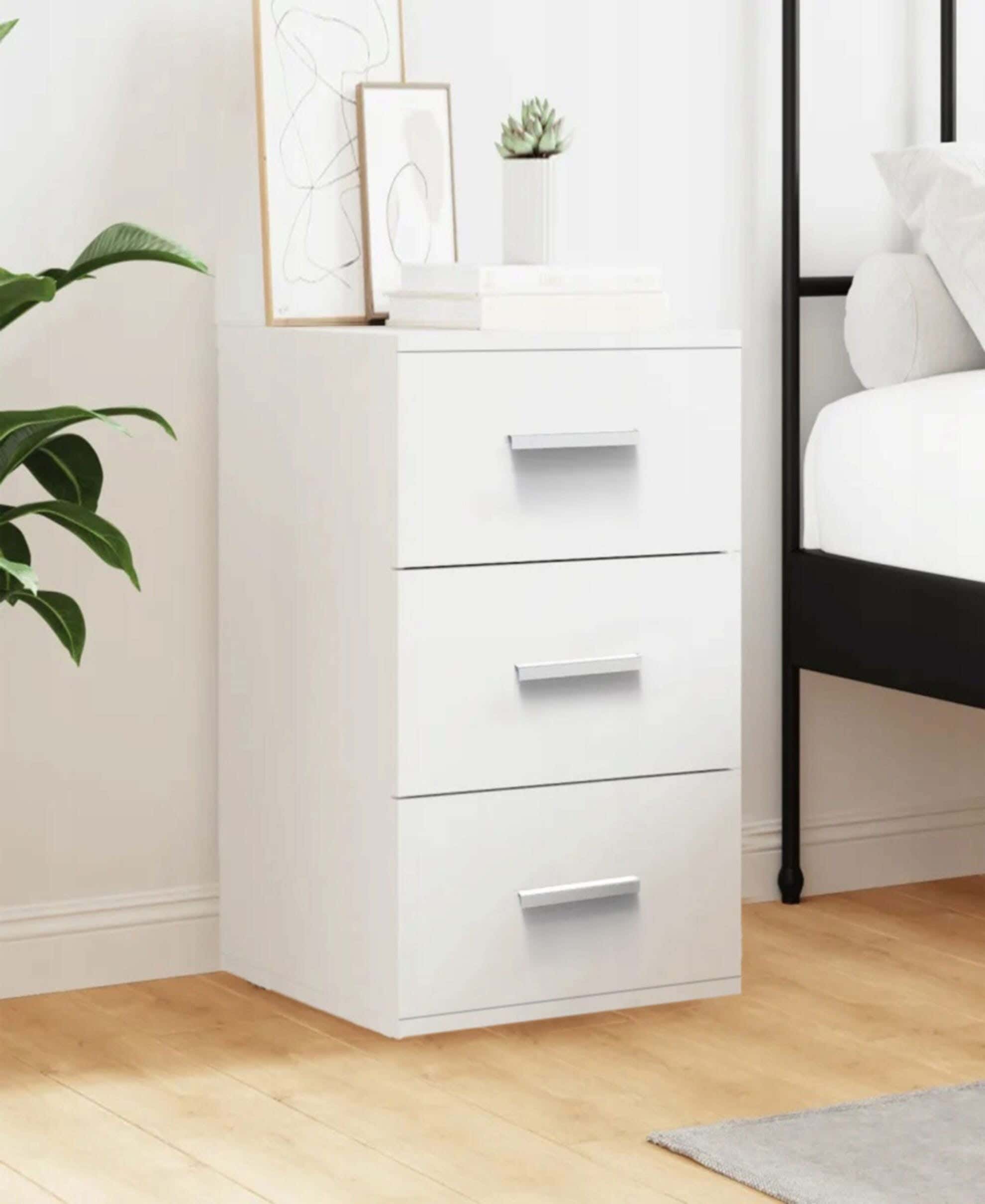 MDF Wood Modern Commode, 65x36x36 cm - White