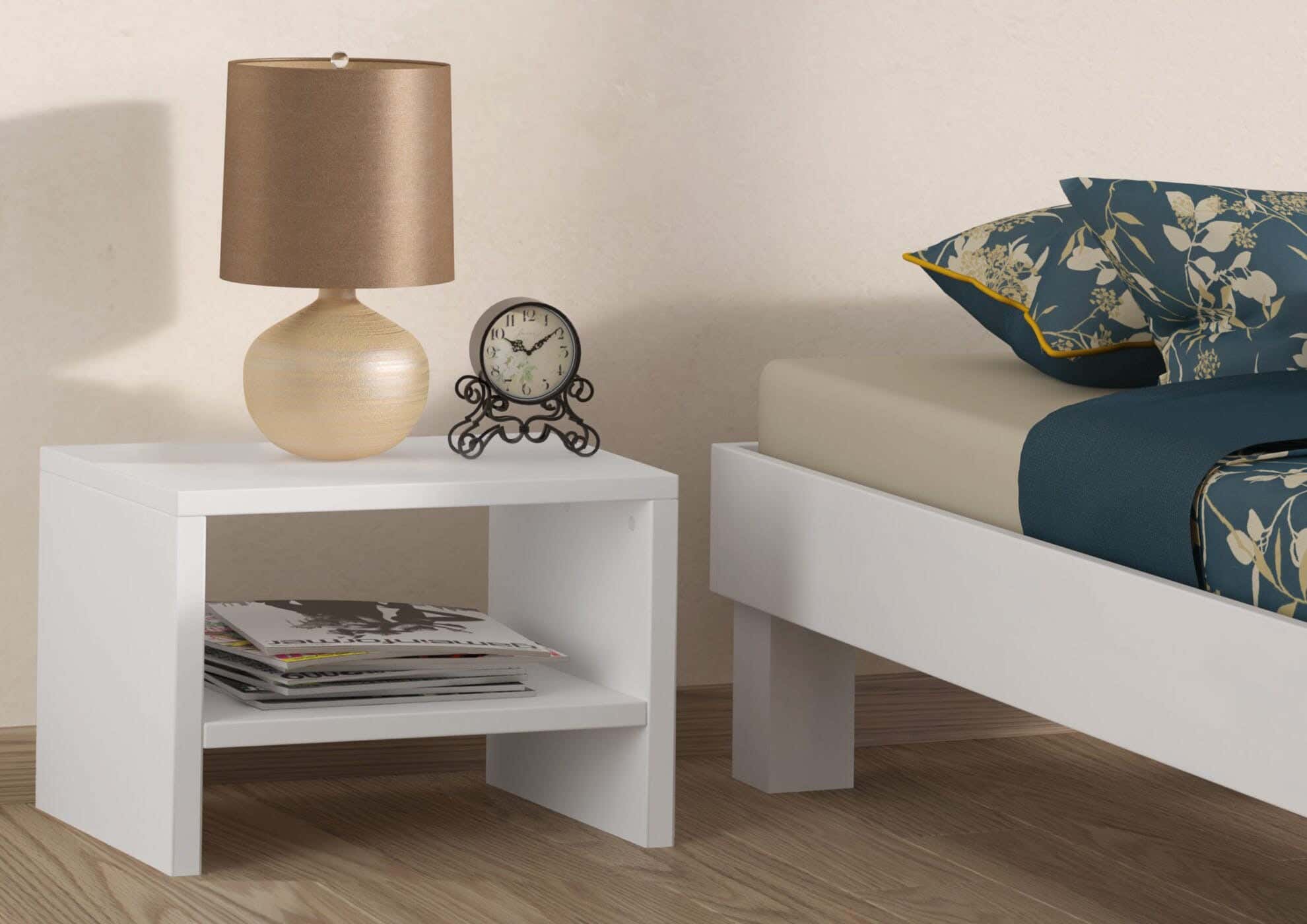 MDF Wood Modern Commode, 40x50x30 cm - White