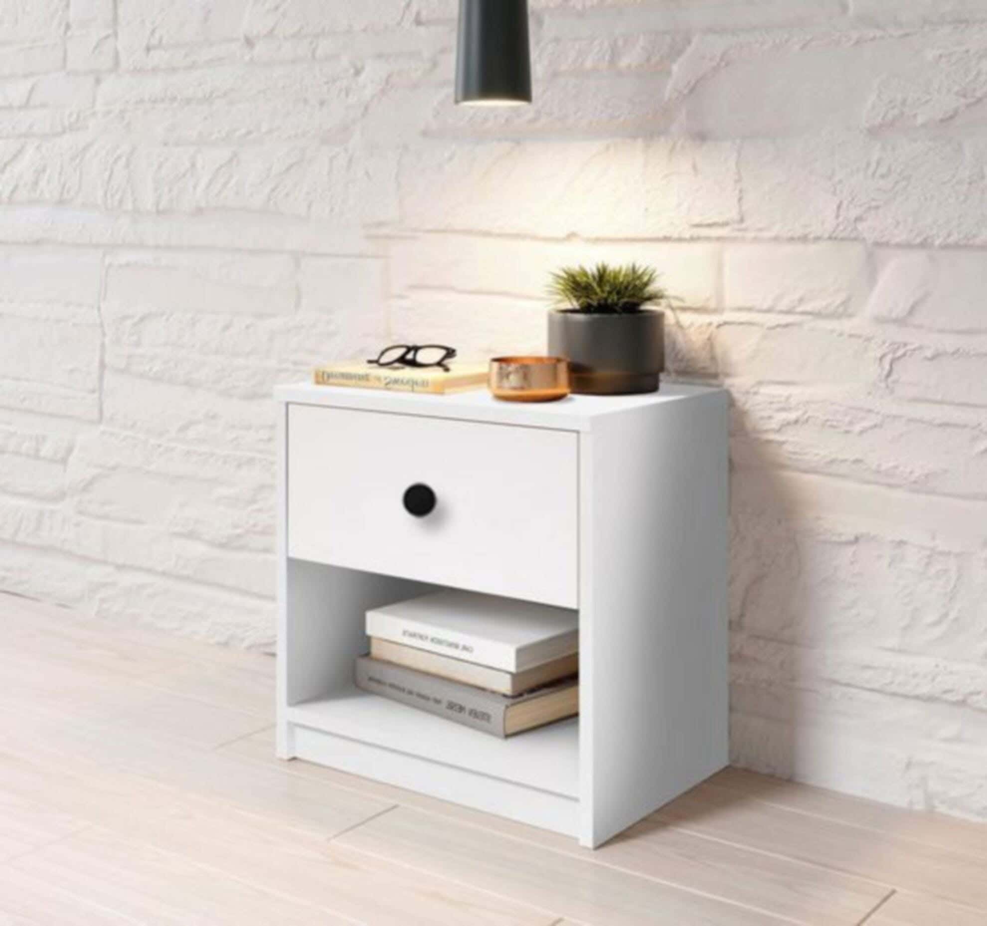 MDF Wood Modern Commode, 45x40x30 cm - White