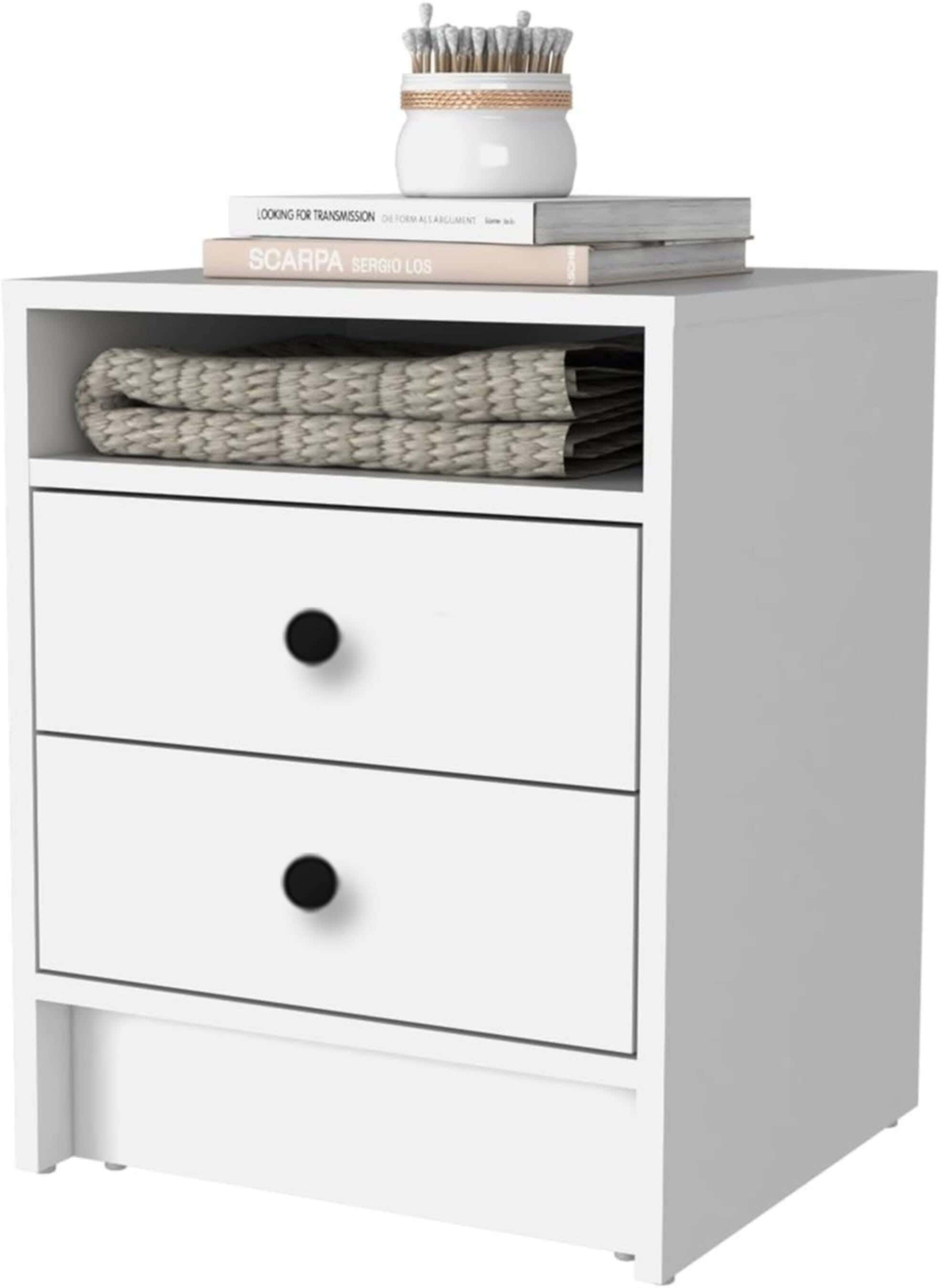 MDF Wood Modern Commode, 55x40x30 cm - White