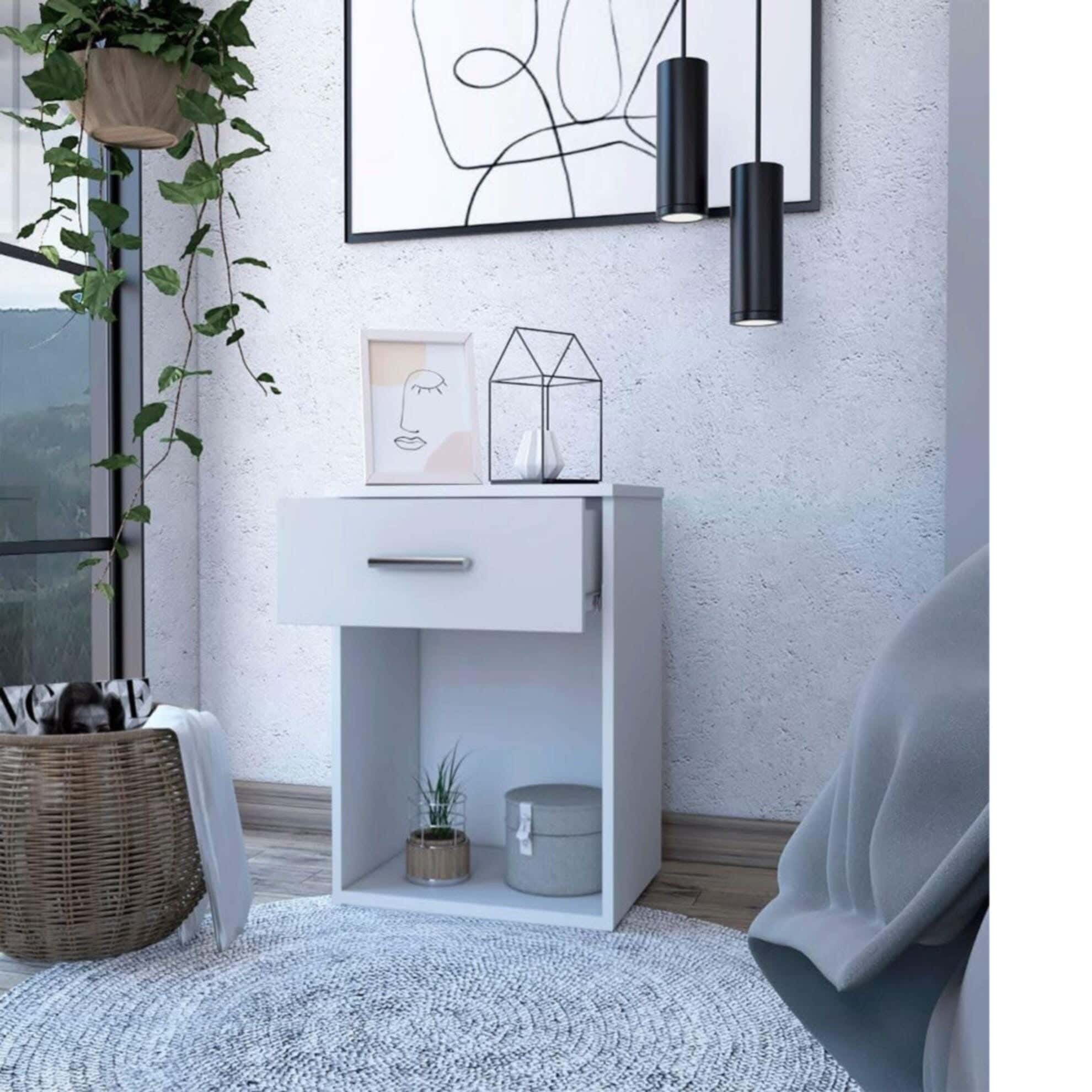 MDF Wood Modern Commode, 55x36x32 cm - White