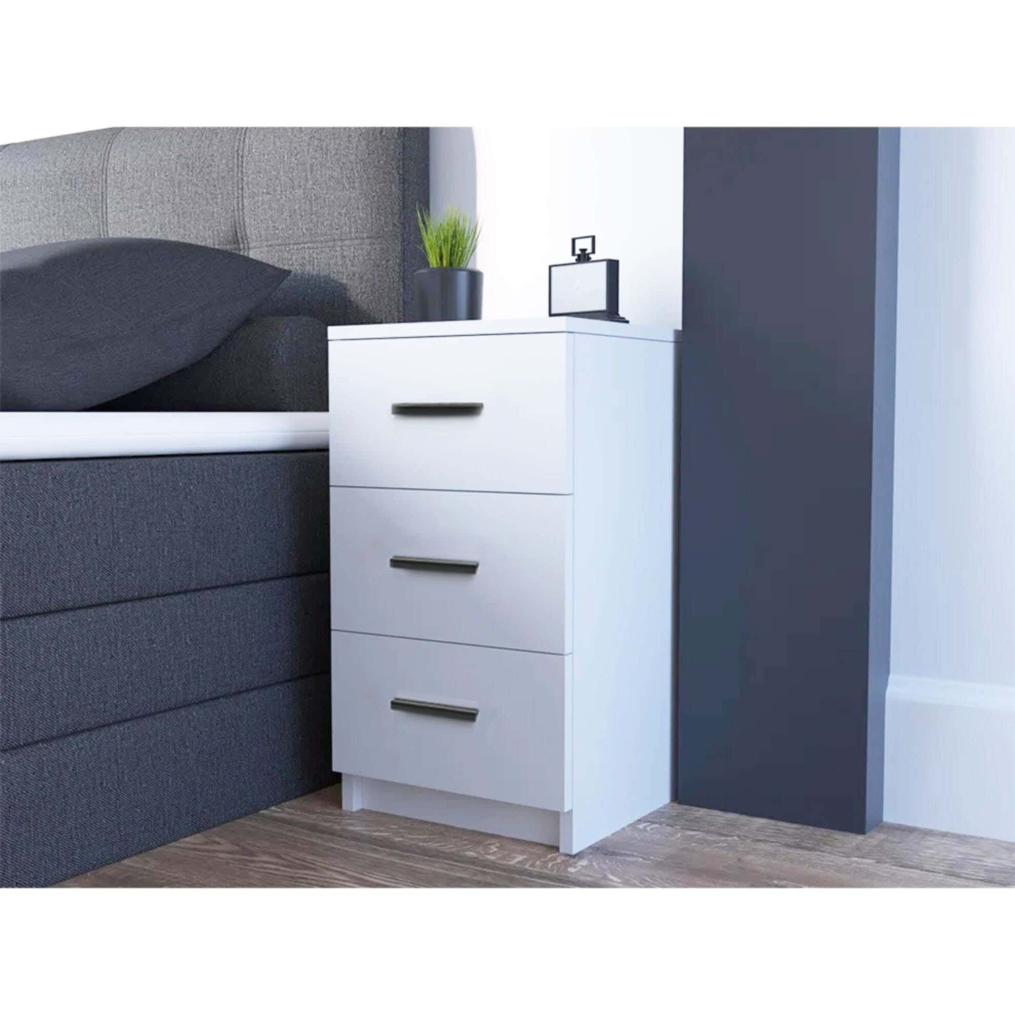 MDF Wood Modern Commode, 65x36x36 cm - White