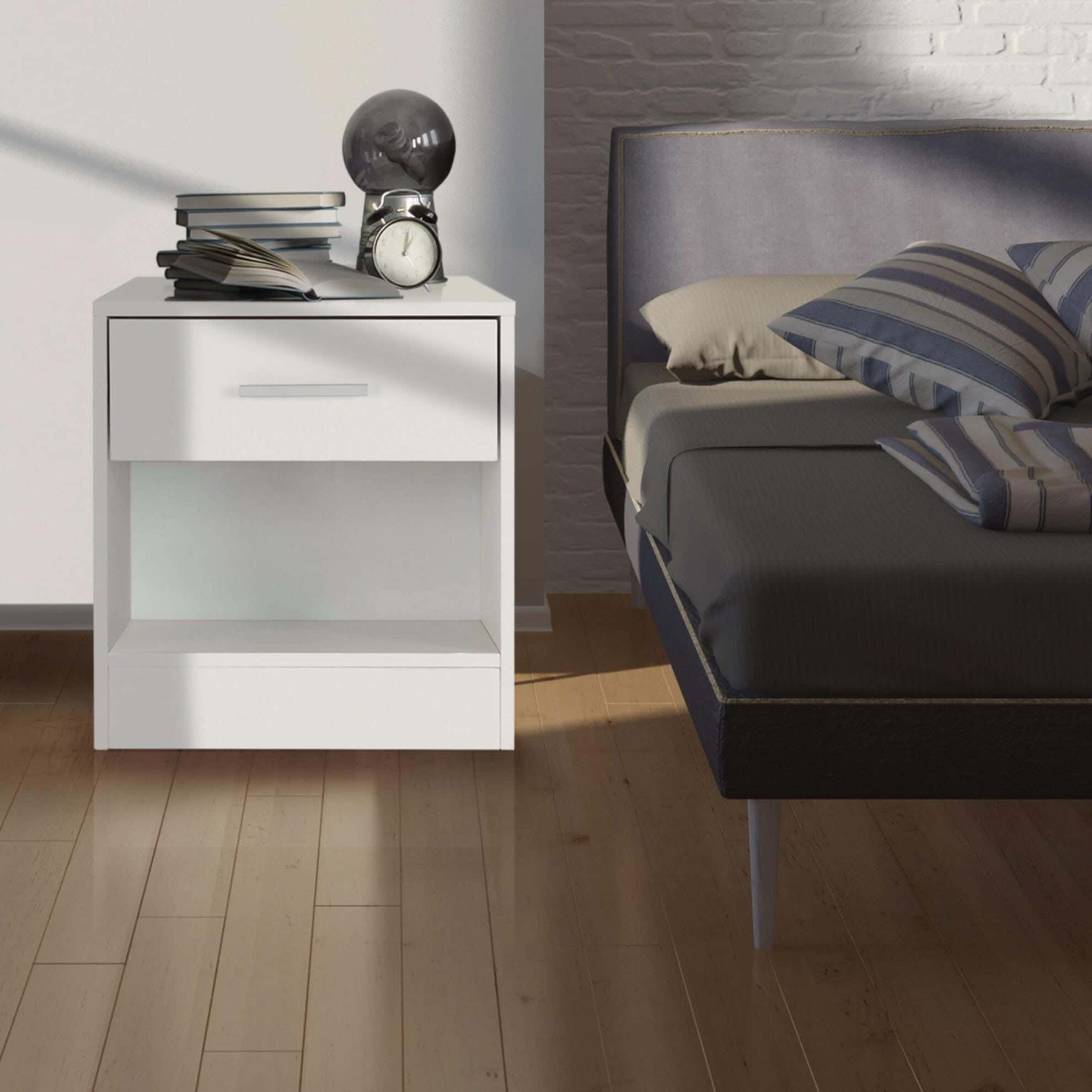 MDF Wood Modern Commode, 45x40x30 cm - White