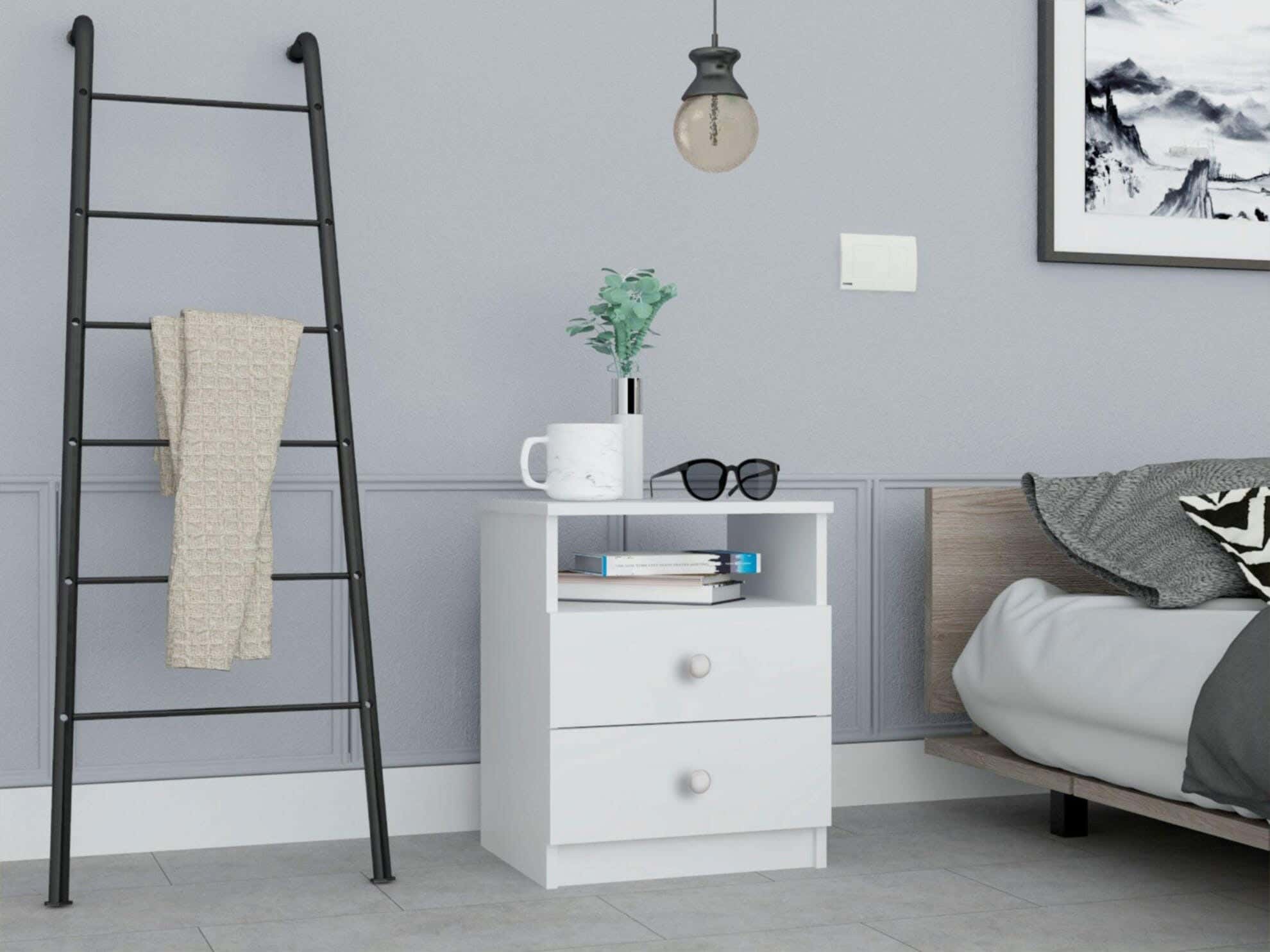 MDF Wood Modern Commode, 50x40x32 cm - White
