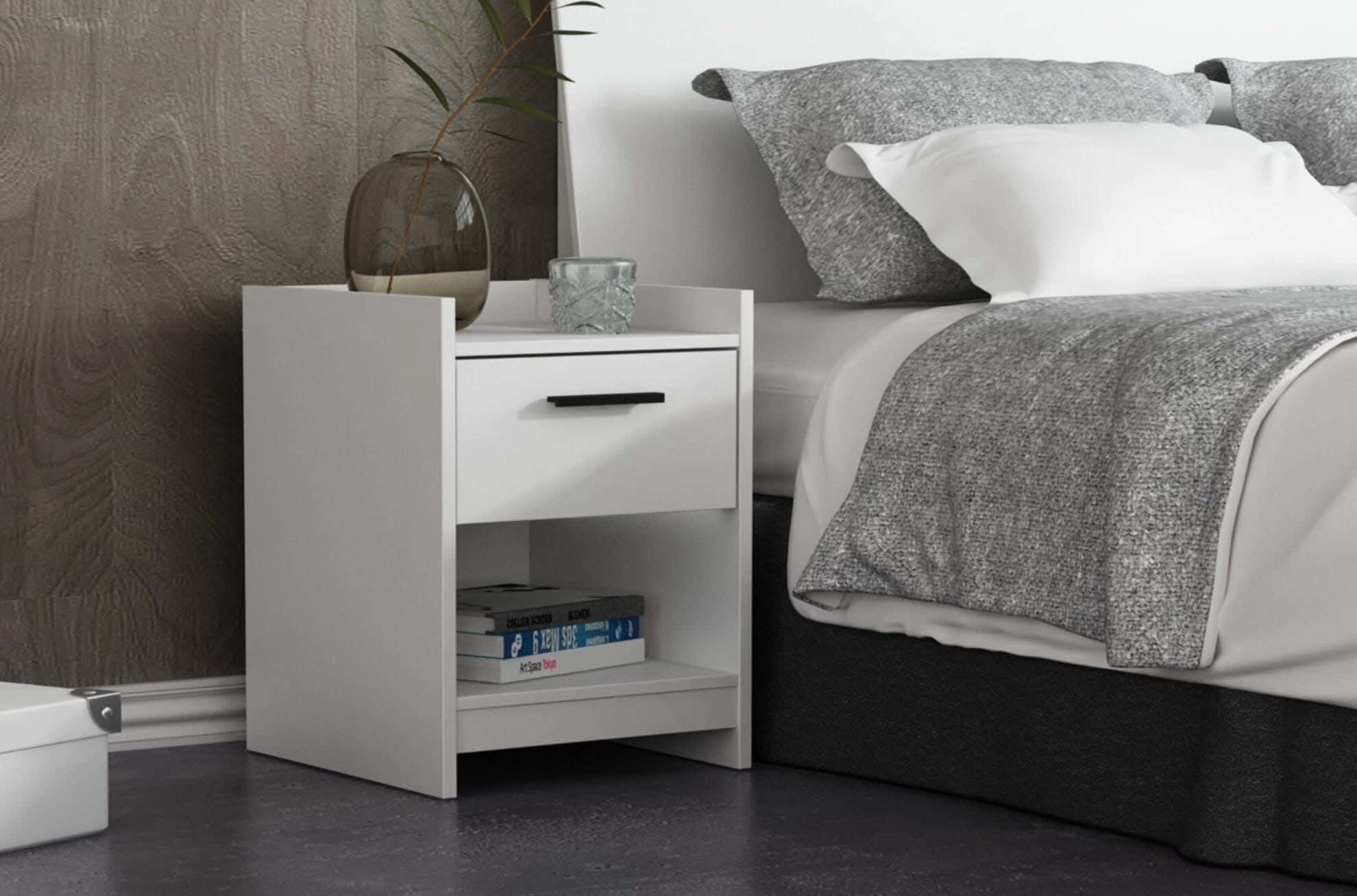 MDF Wood Modern Commode, 45x36x30 cm - White