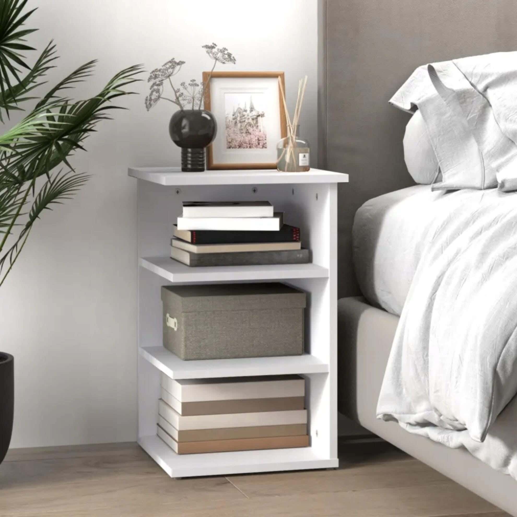 MDF Wood Modern Commode, 55x34x34 cm - White