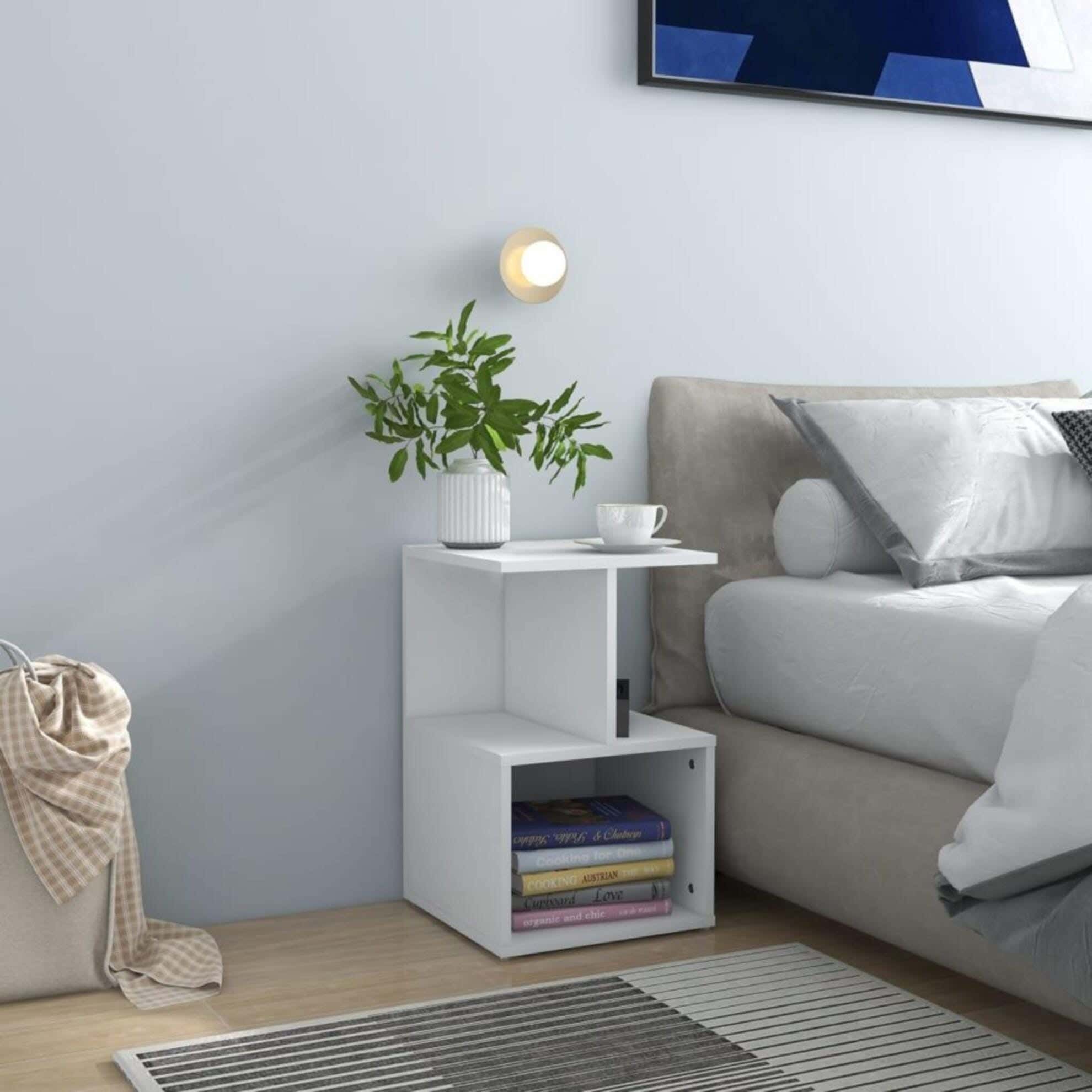 MDF Wood Modern Commode, 60x38x36 cm - White