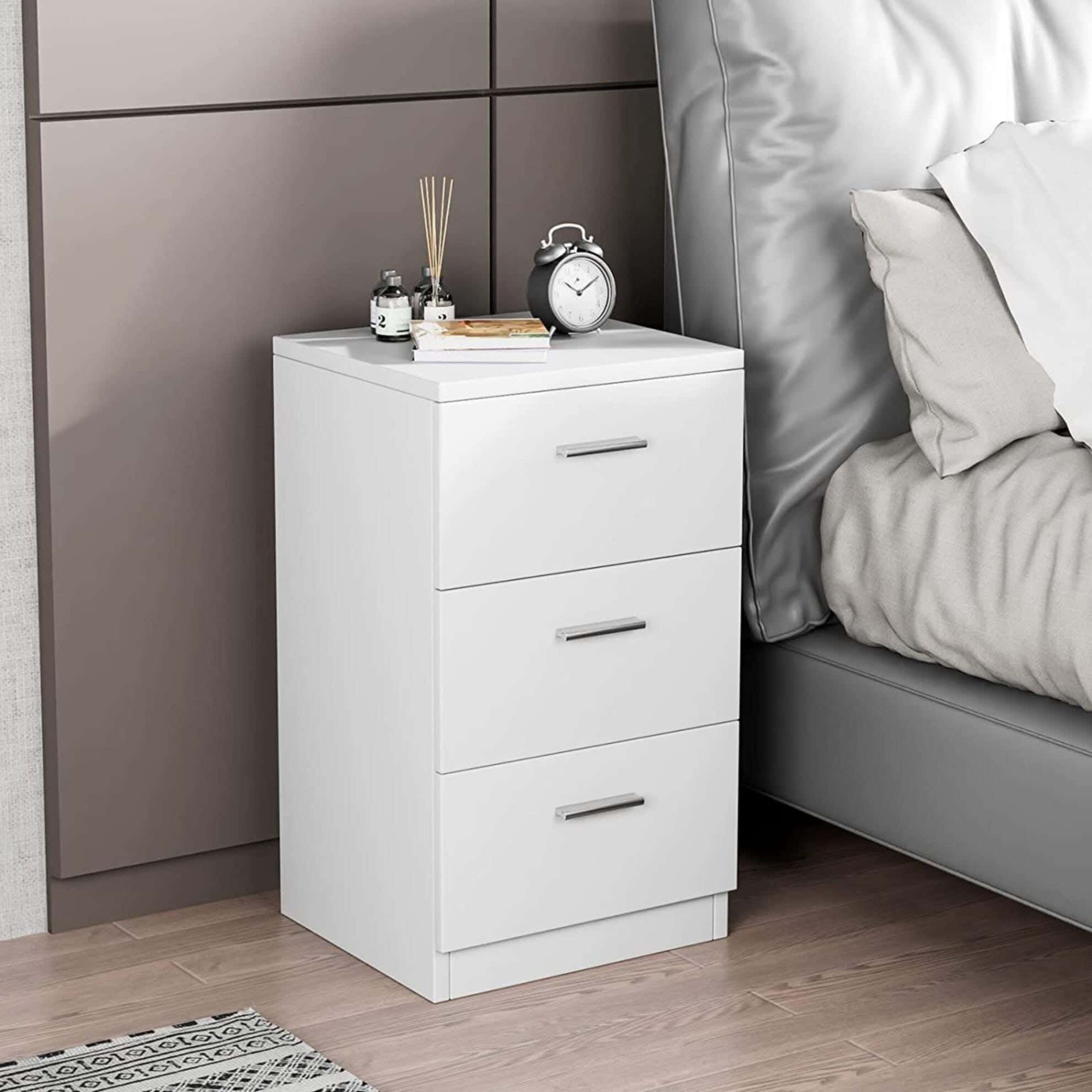 MDF Wood Modern Commode, 70x40x36 cm - White