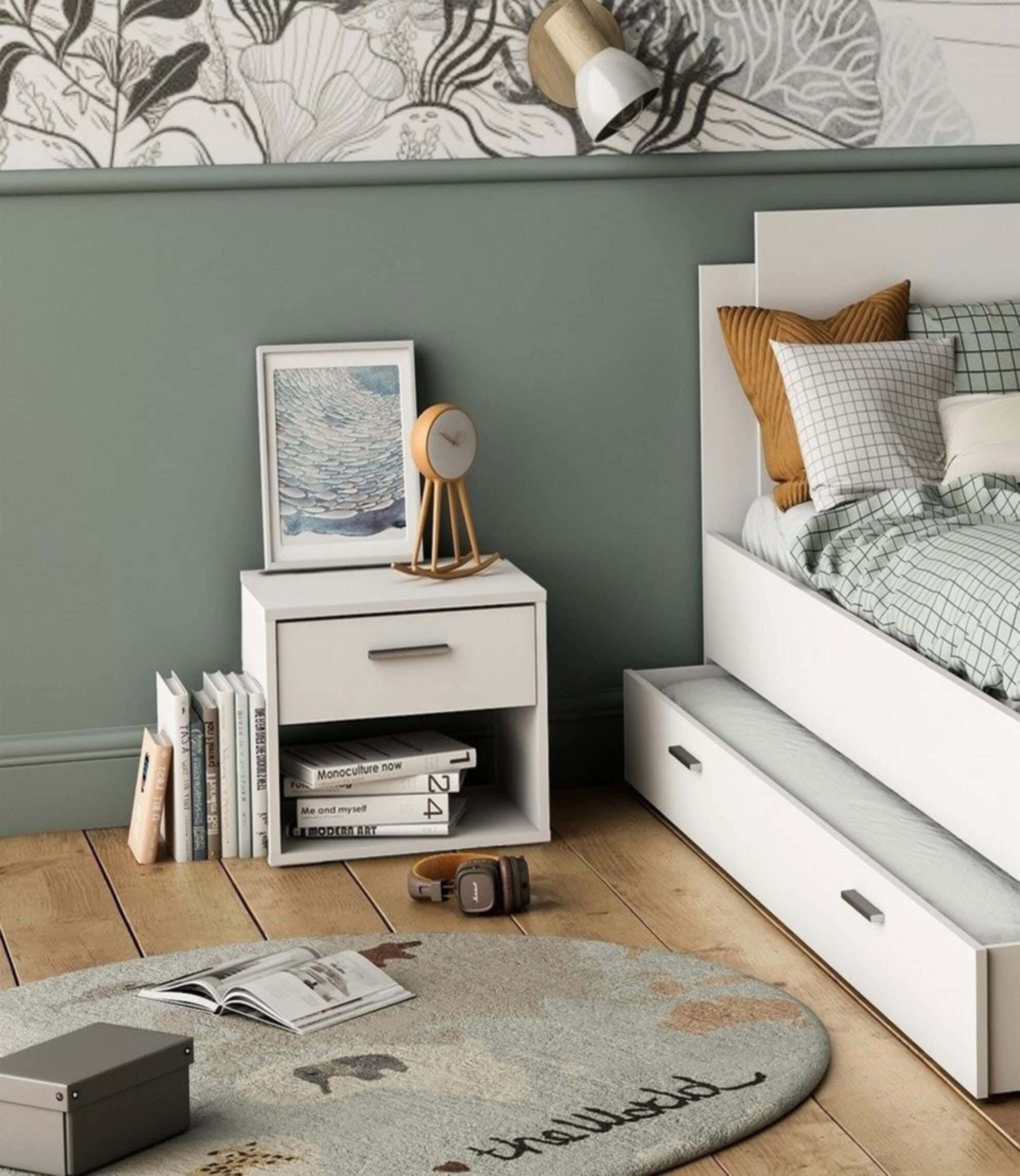 MDF Wood Modern Commode, 40x40x30 cm - White