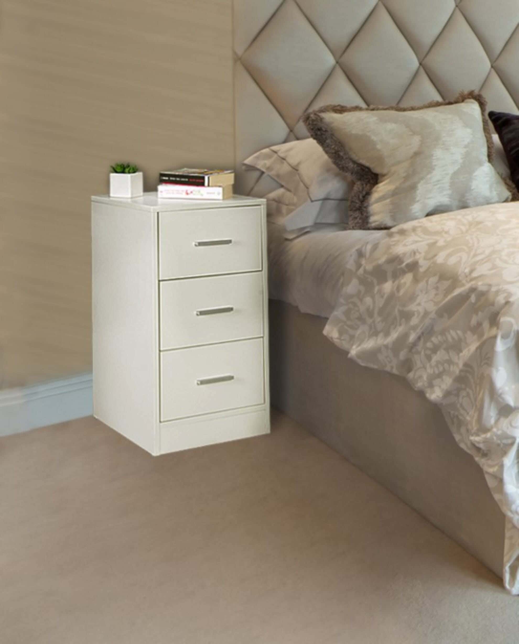 MDF Wood Modern Commode, 65x36x36 cm - White