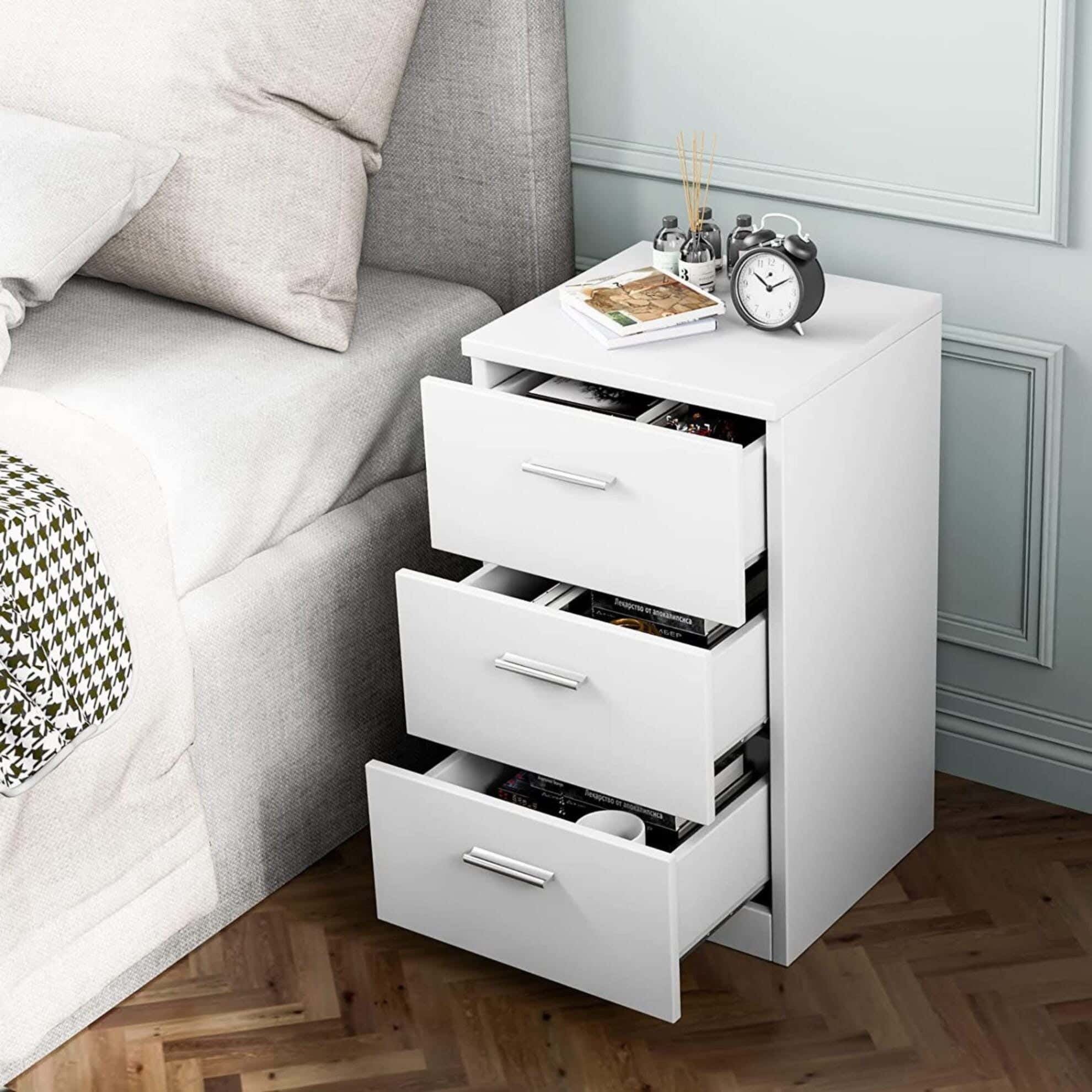 MDF Wood Modern Commode, 70x40x36 cm - White