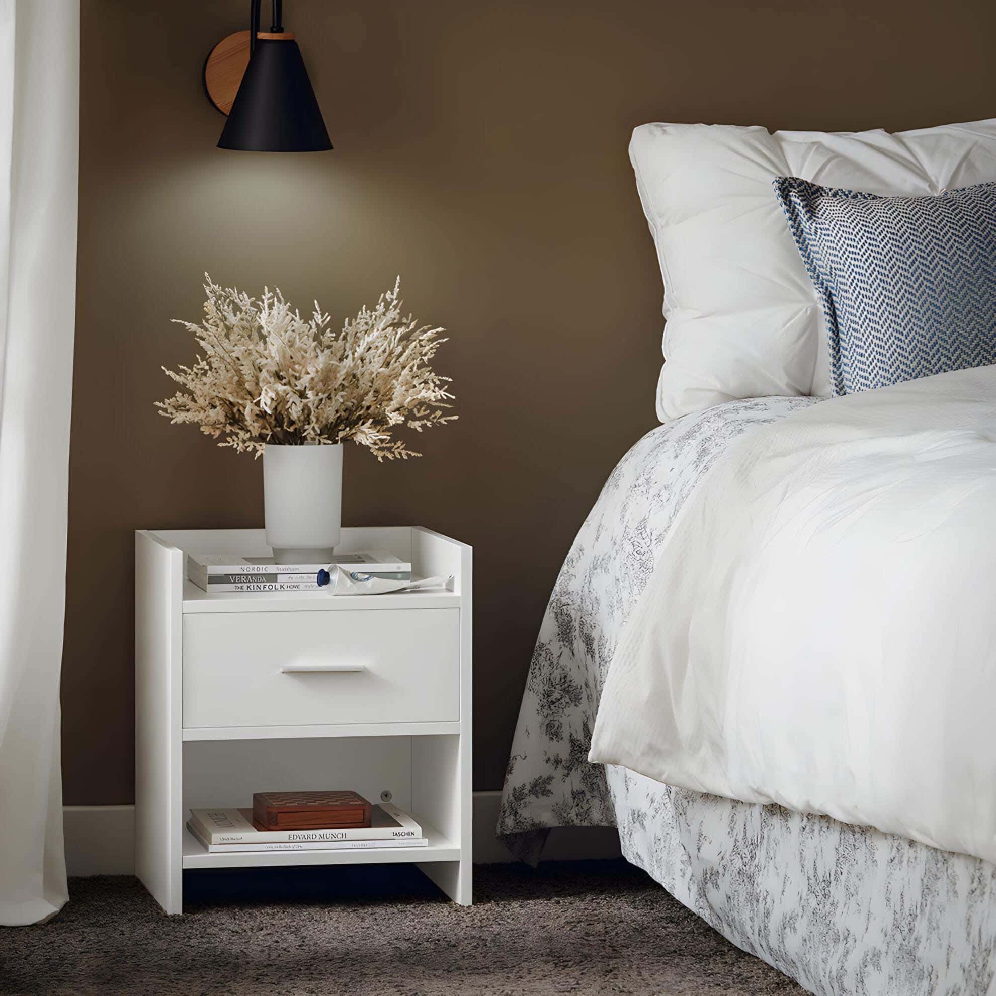MDF Wood Modern Commode, 45x36x30 cm - White