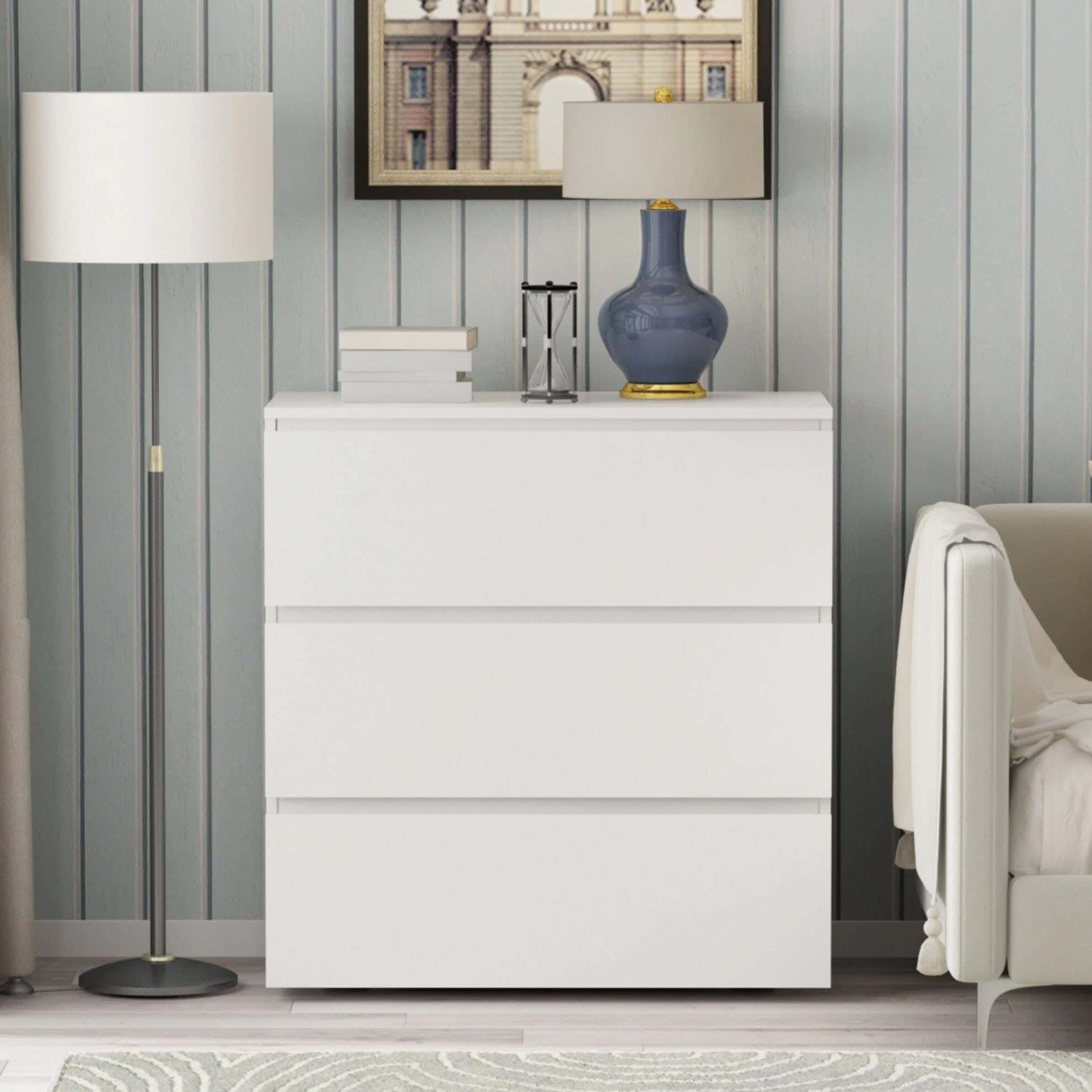 MDF Wood Modern Commode, 78x70x42 cm - White