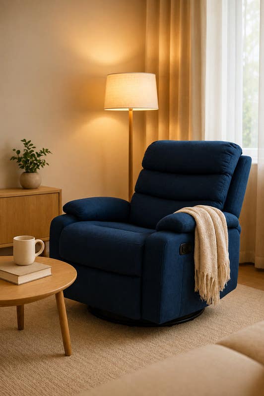 Lazy Boy Recliner, 92×85×105 cm, Metal - Blue