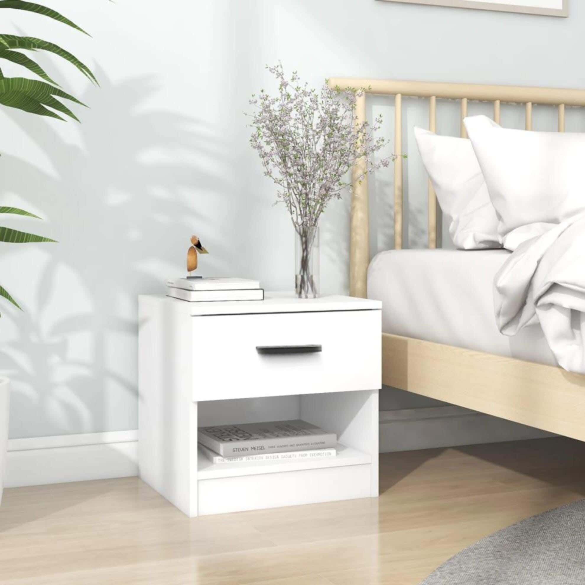 MDF Wood Modern Commode, 40x40x32 cm - White