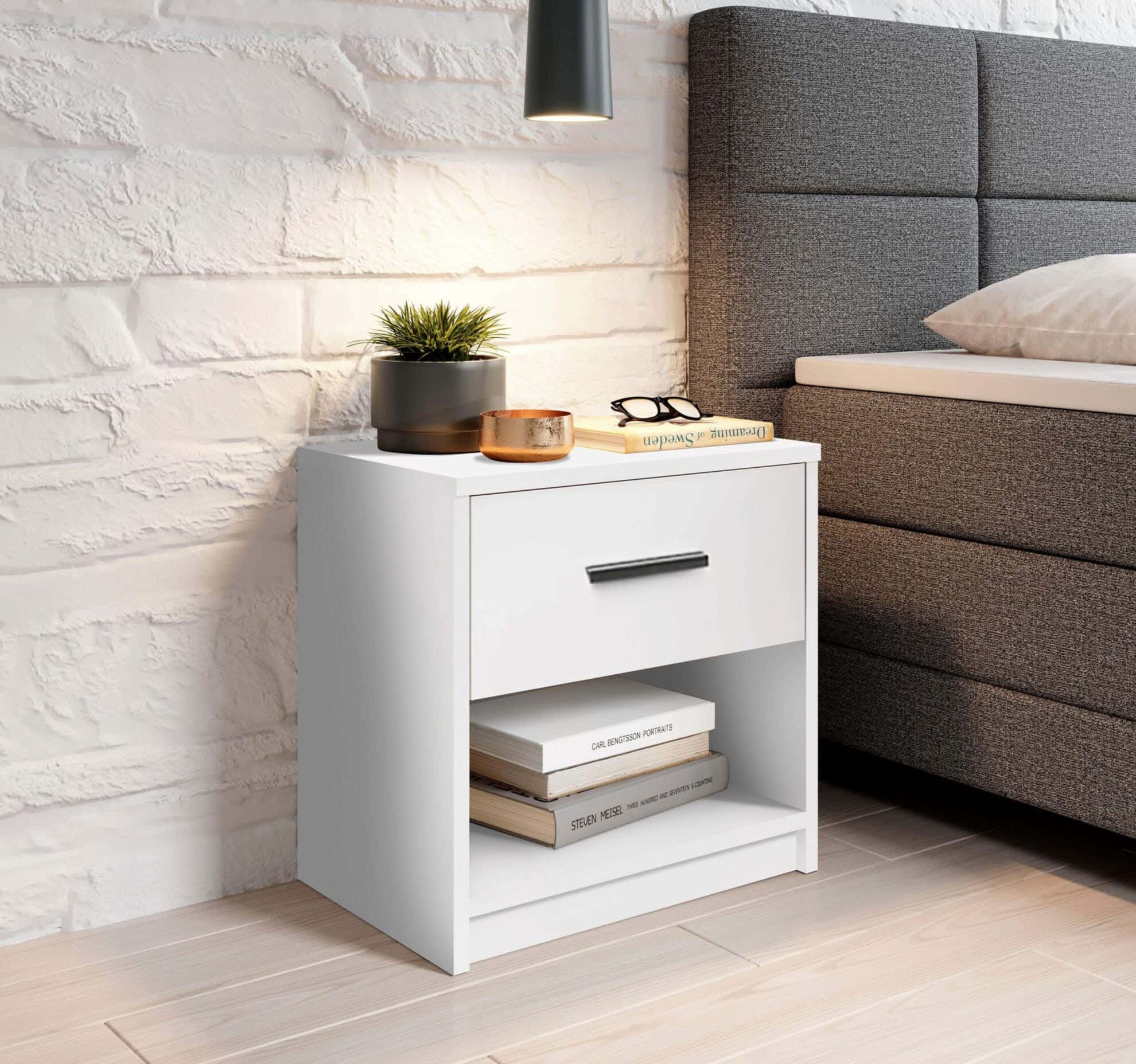 MDF Wood Modern Commode, 45x40x30 cm - White