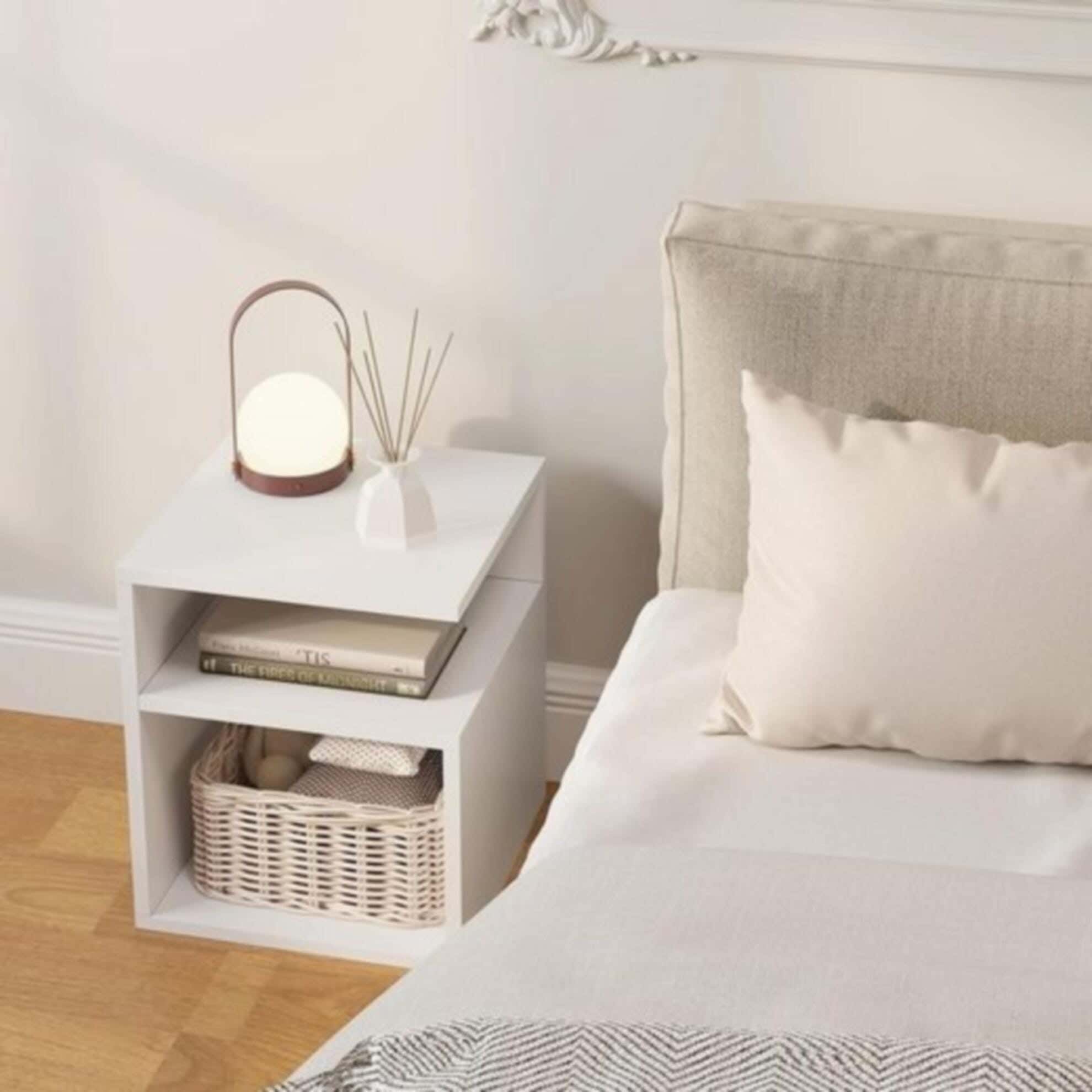 MDF Wood Modern Commode, 50x38x30 cm - White
