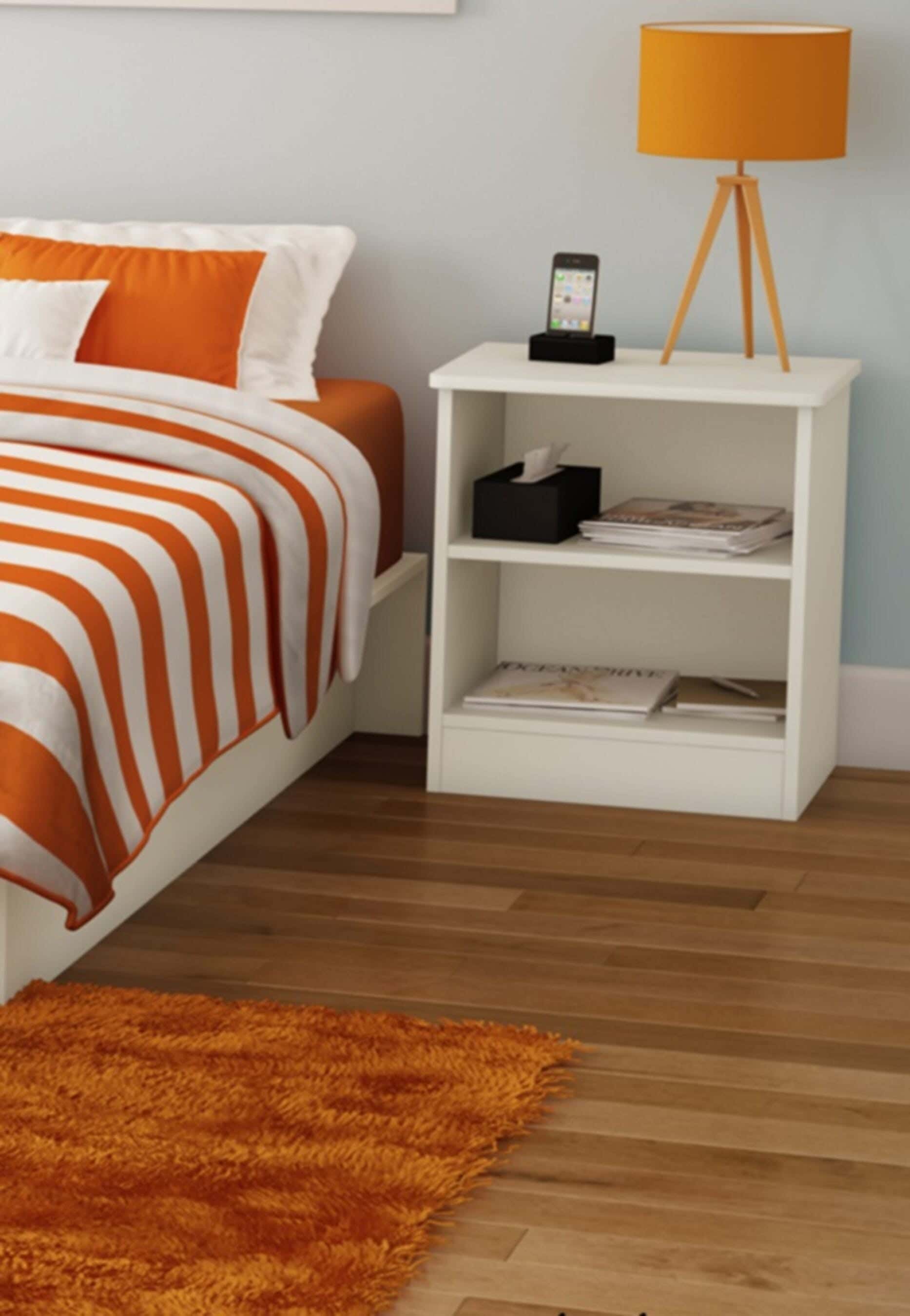 MDF Wood Modern Commode, 45x40x32 cm - White