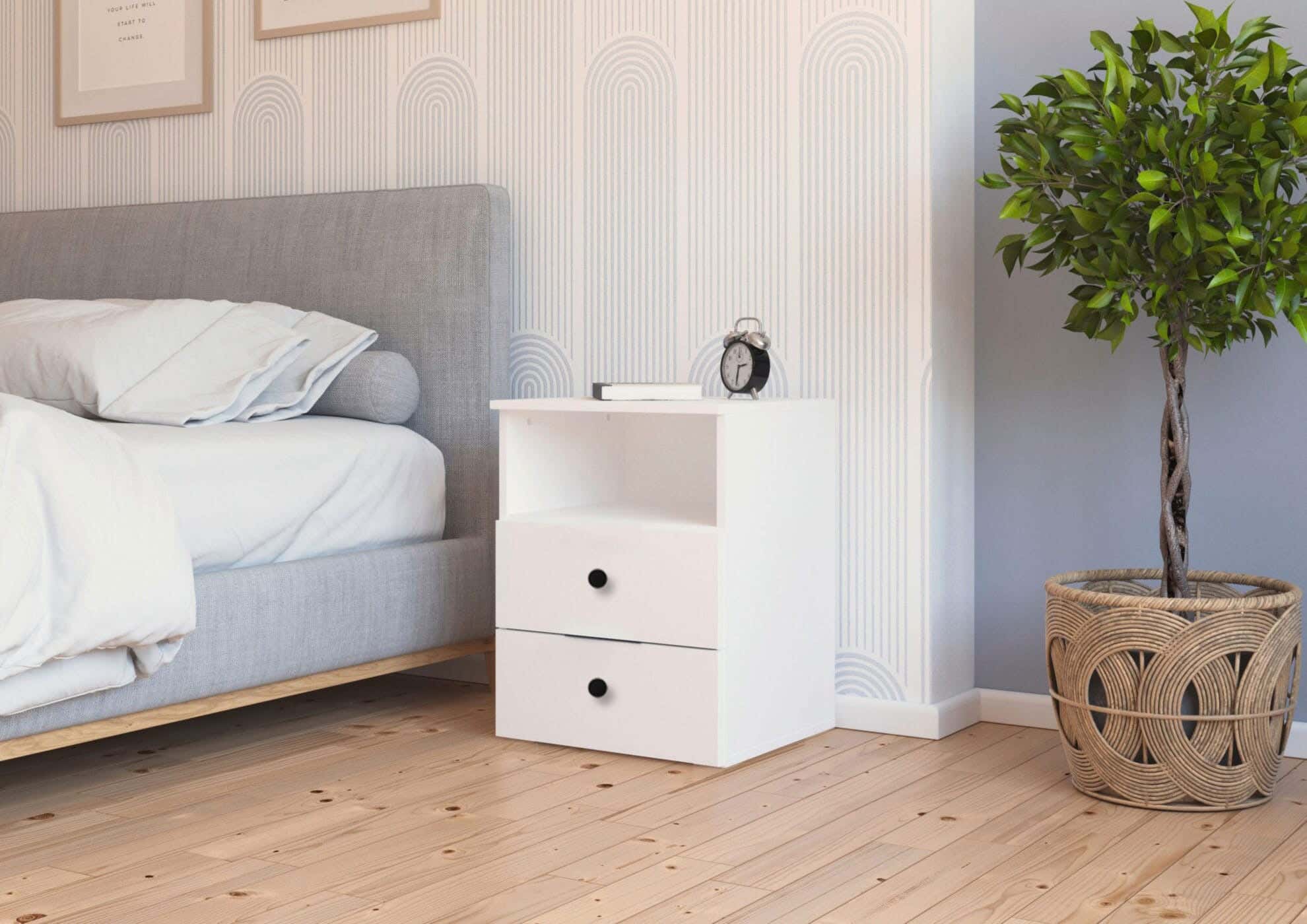 MDF Wood Modern Commode, 50x36x32 cm - White