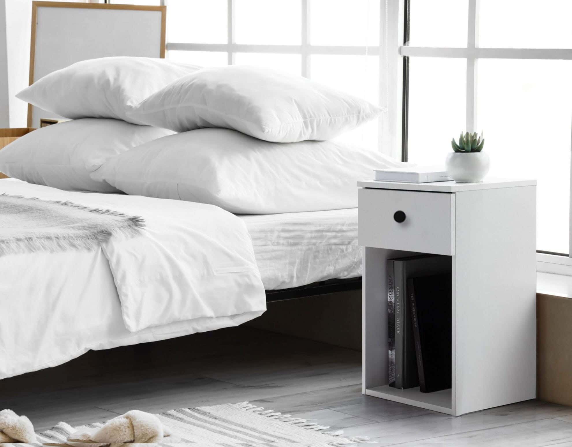 MDF Wood Modern Commode, 55x36x32 cm - White