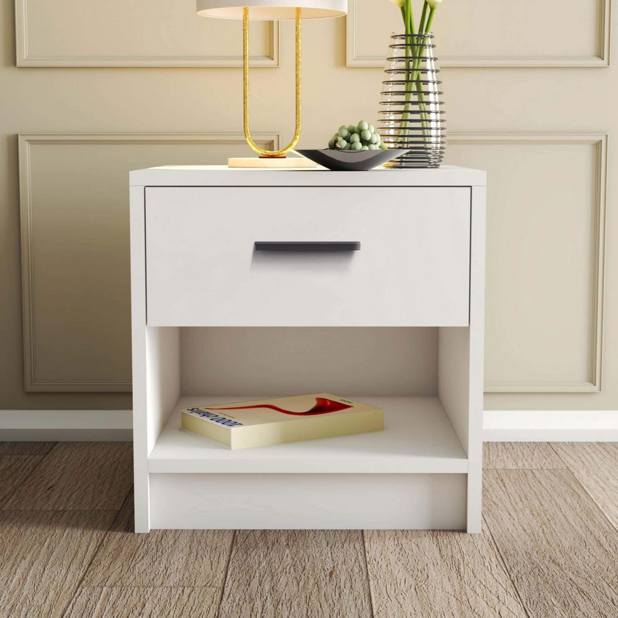 MDF Wood Modern Commode, 45x40x30 cm - White