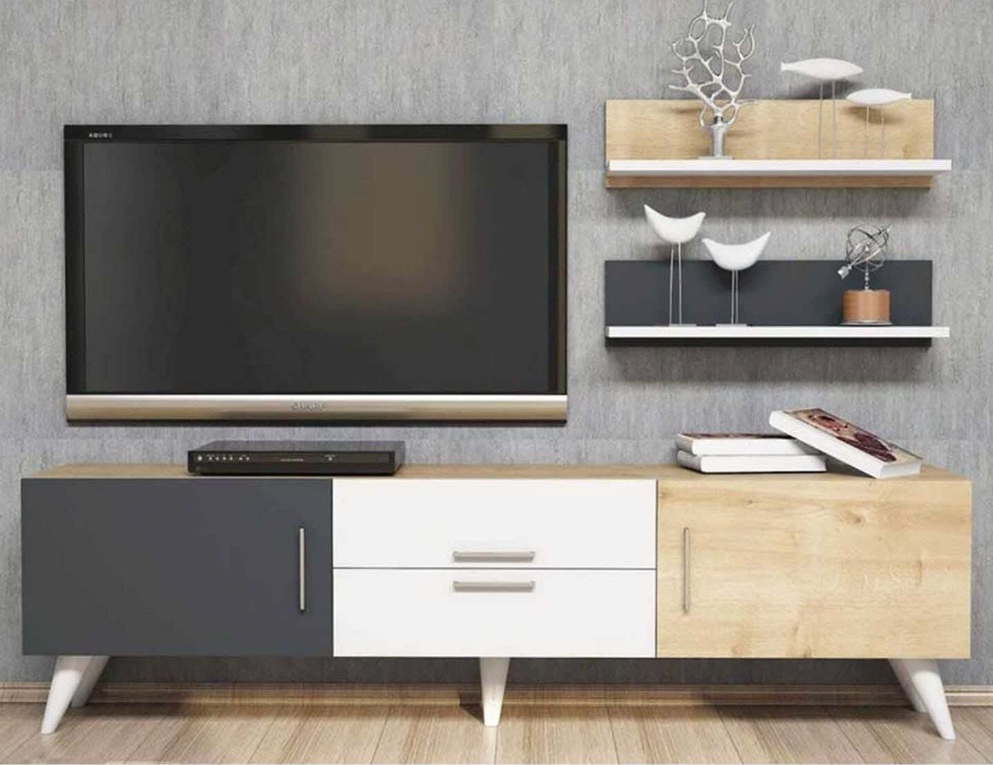 MDF Wood Screen Unit, 160×40×45 cm - Multicolor