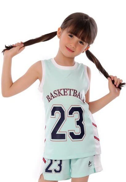 Anja Polyester Sports Set, For Girls - Light Blue