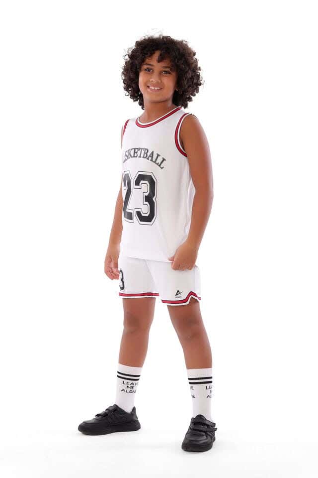 Anja Polyester Sports Set, For Boys - White