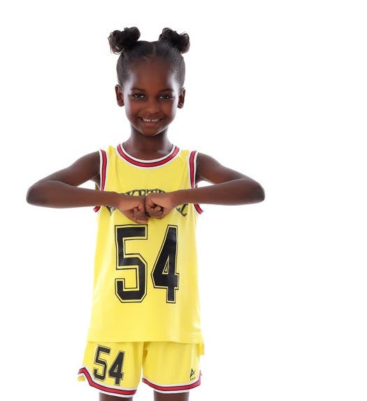 Anja Polyester Sports Set, For Girls - Yellow