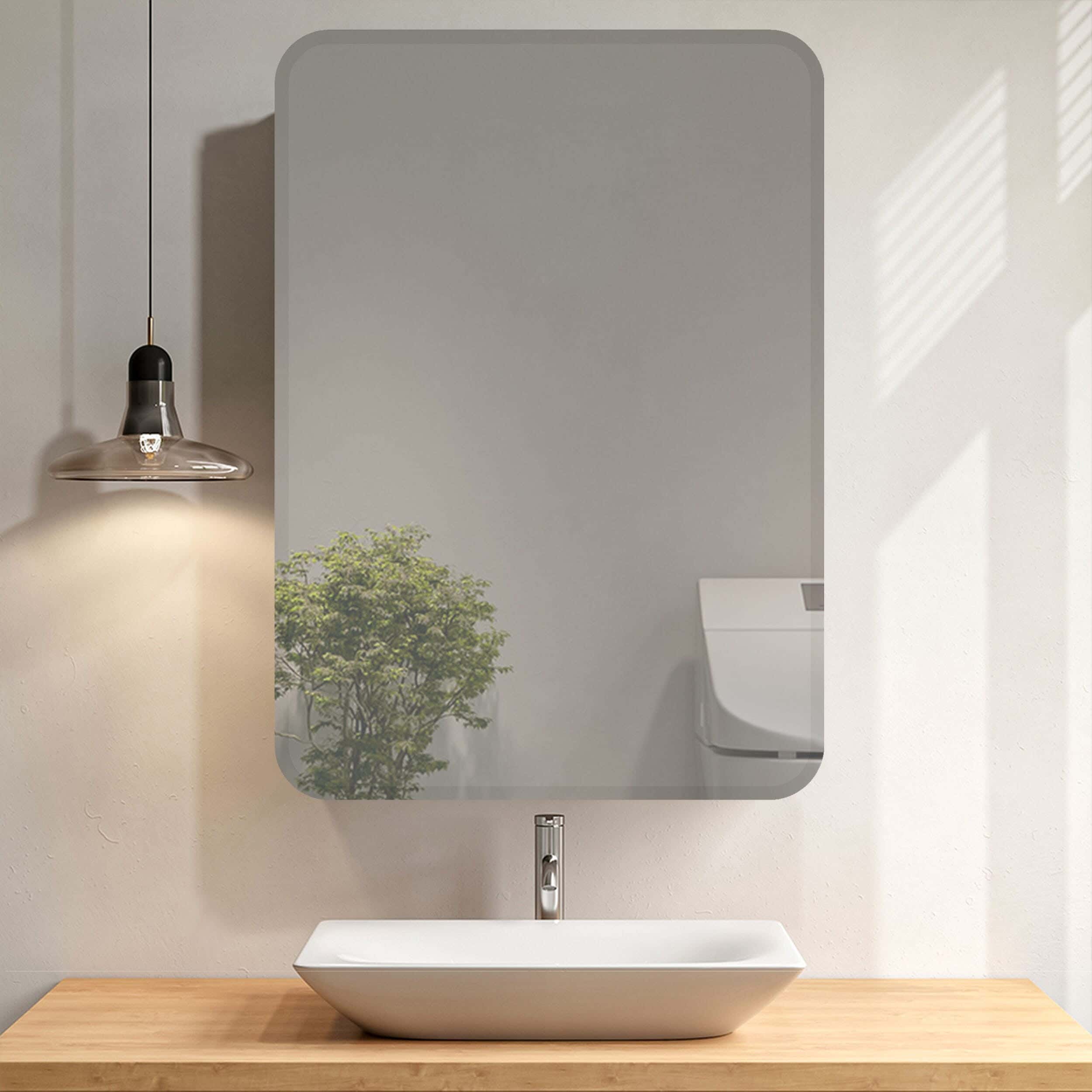 Band Wall Mirror, White Lighting, 80 X 60 Cm - Clear