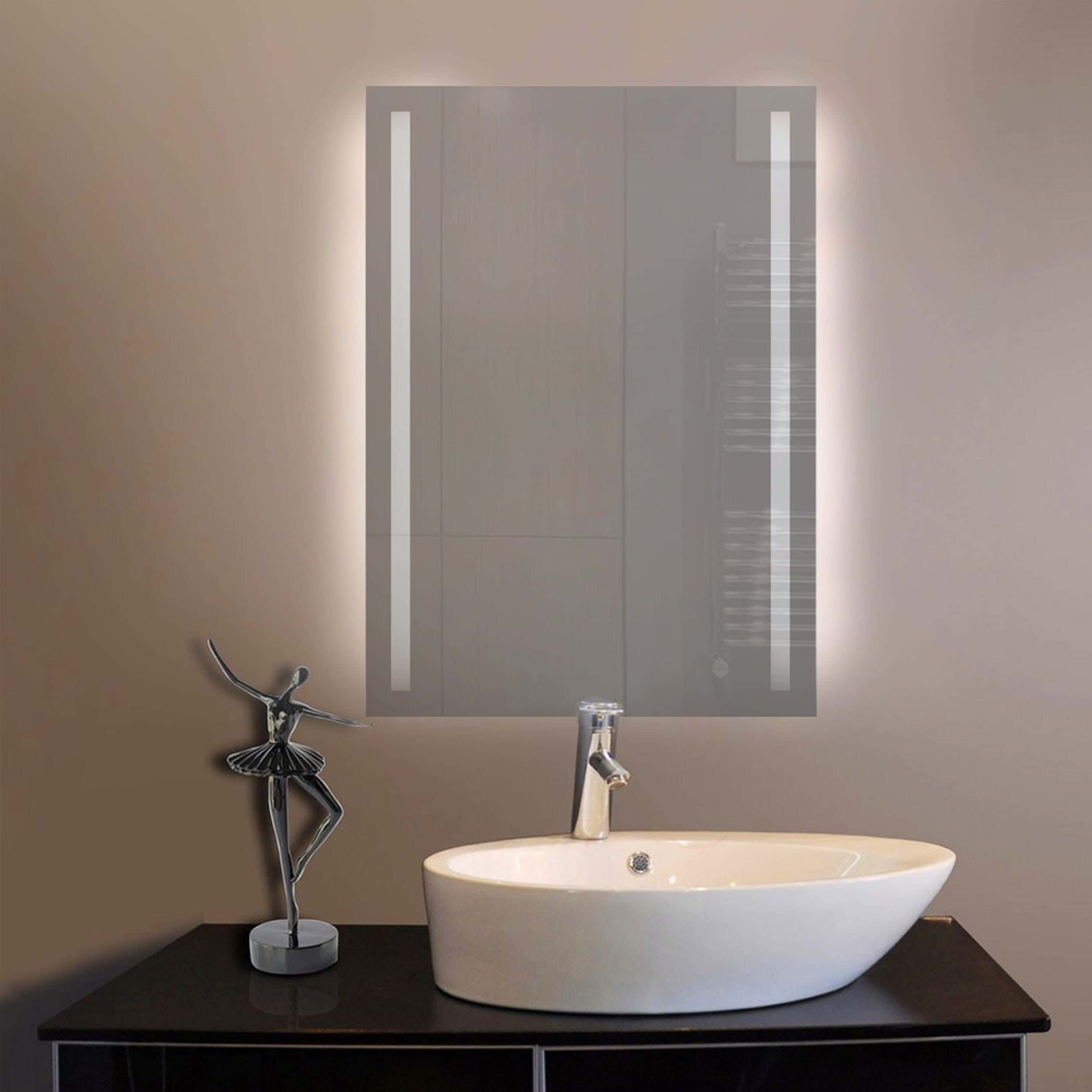 Lucca White Lighting Wall Mirror, 80 X 60 Cm - Clear