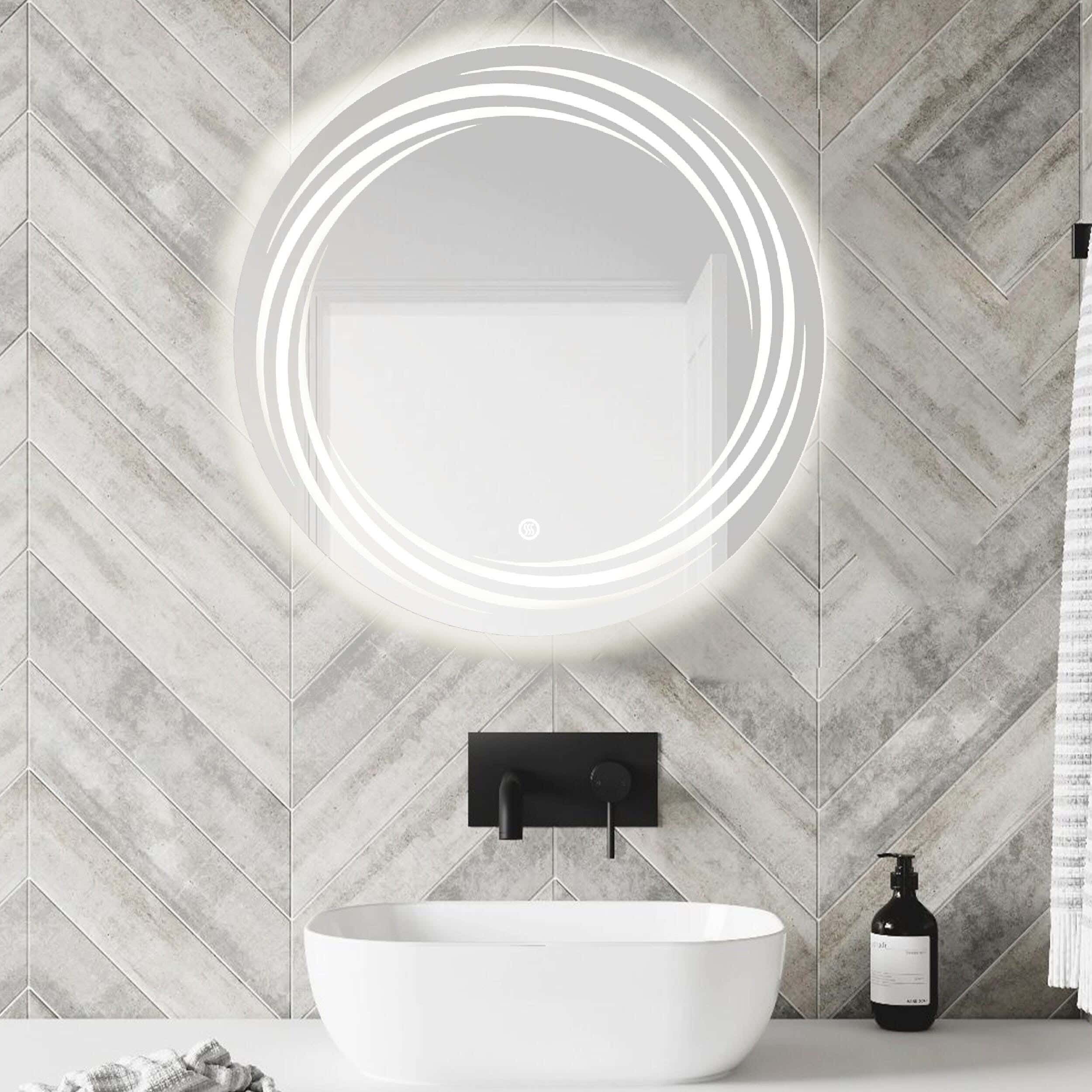 Tedra Touch Wall Mirror, White Lighting, 70 Cm - Clear