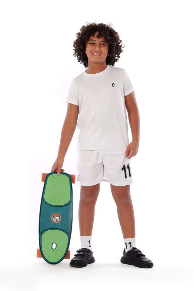 Anja Polyester Sports Set, For Boys - White