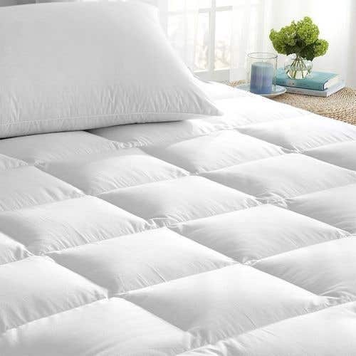 Line Sleep Fiber Filling Mattress Topper, , 150×200 cm - White