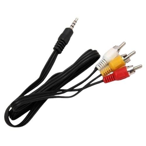 Keendex Aux 3.5Mm To 3Xrca Jack Video and Audio Cable, 3M, Kx3387 - Black