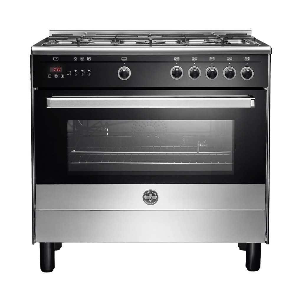 La Germania gas cooker, 5 gas burners, 90x60 cm, 9L10G4A1X4AWW - Black silver