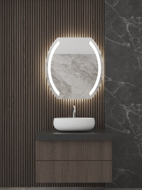 Glass LED Bathroom Mirror,60x80x2 cm