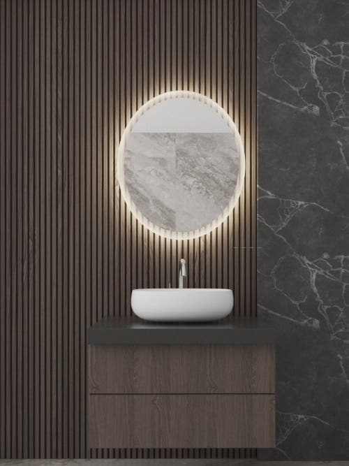 Glass Oval LED Bathroom Mirror,60x90x2 cm
