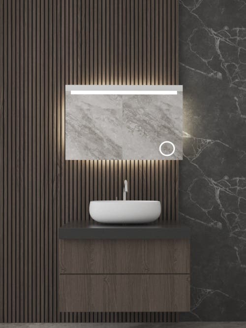 Glass LED Bathroom Mirror,60x90x2 cm