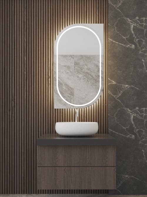 Glass LED Bathroom Mirror,60x90x2 cm